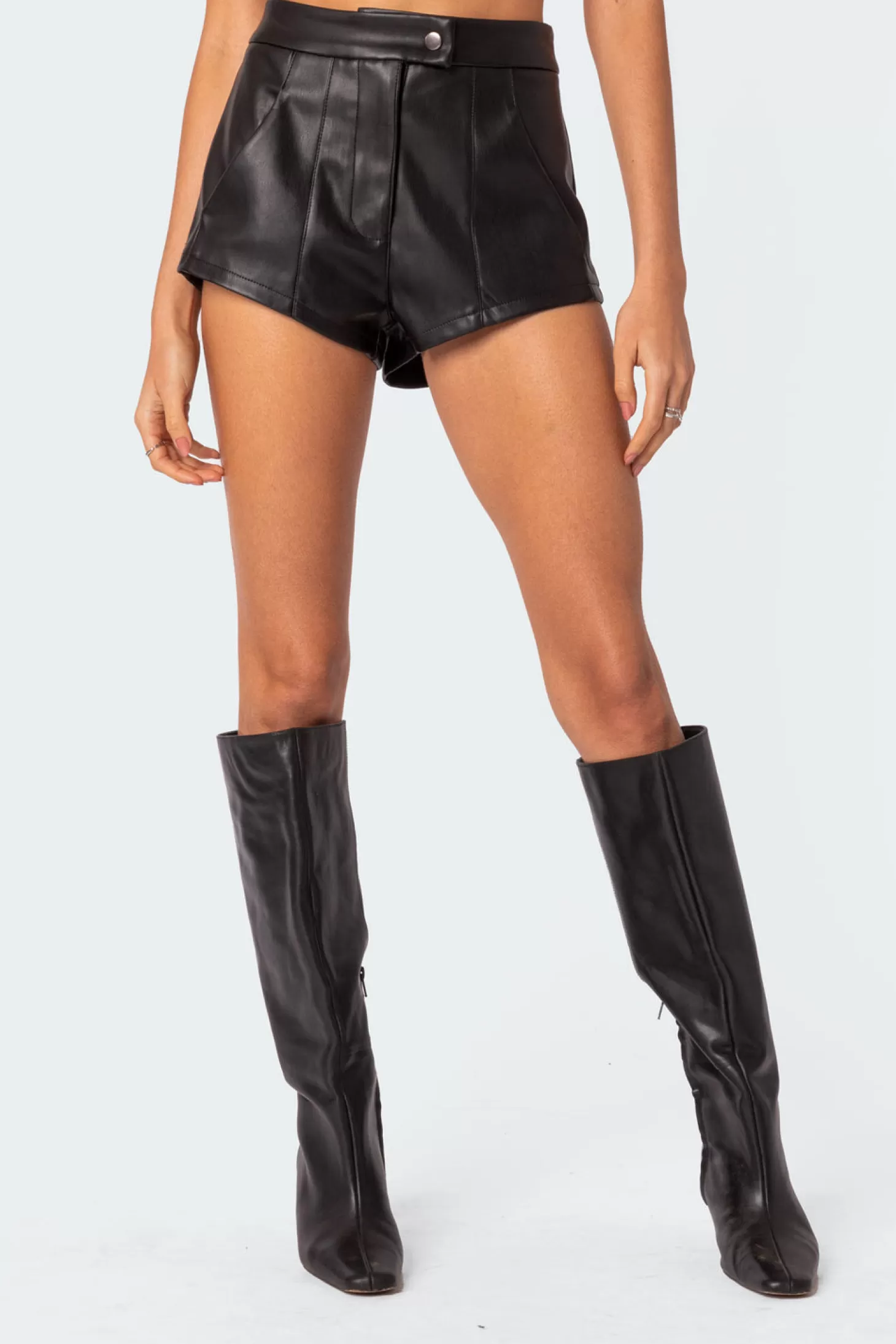 edikted Ramona High Rise Faux Leather Micro Shorts* Shorts | Shorts