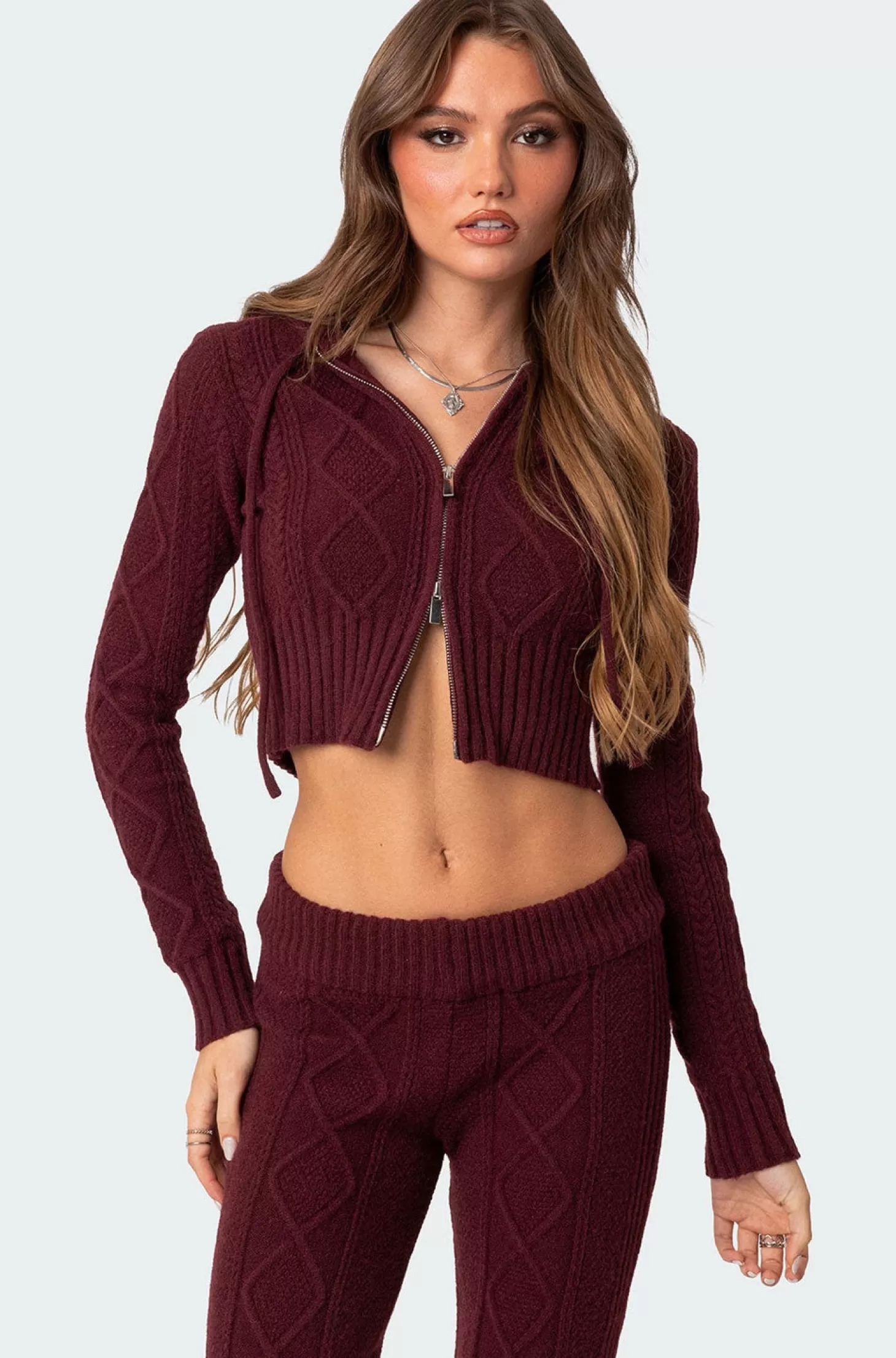 edikted Ray Cable Knit Hooded Cardigan* Sweaters & Cardigans | Long Sleeve Tops