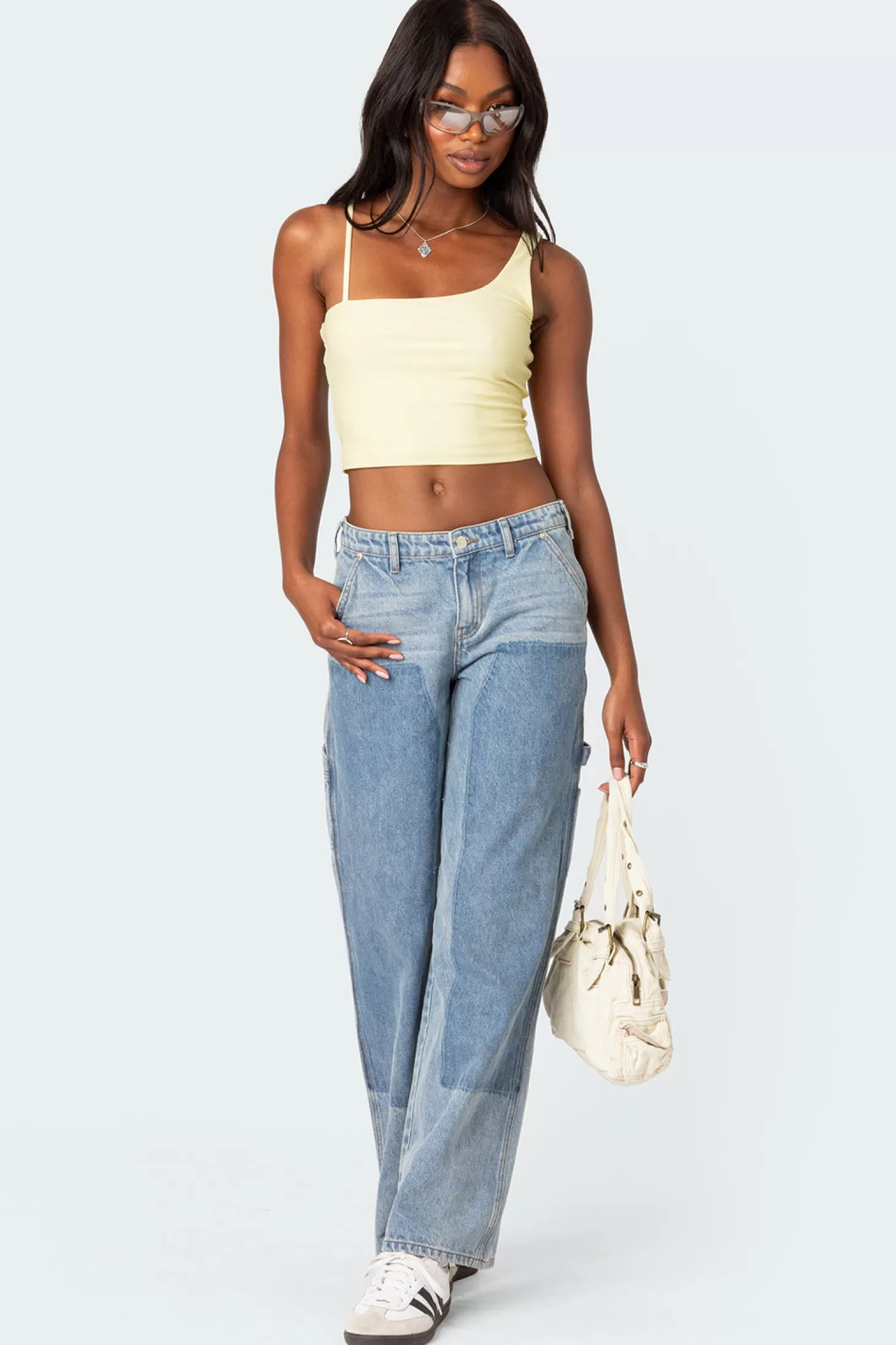 edikted Reece Asymmetric Strap Crop Top* Crop Tops