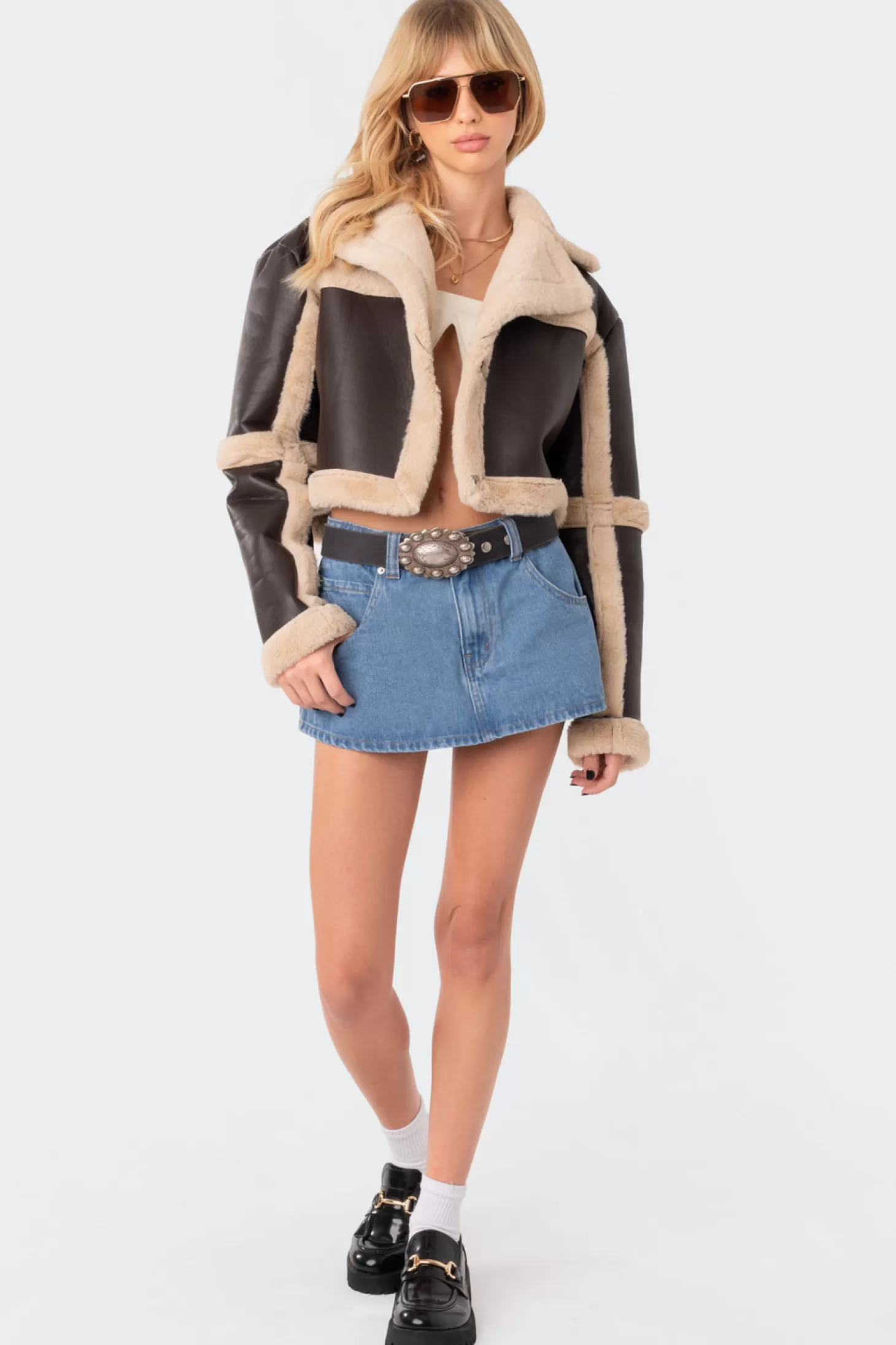 edikted Ricky Faux Leather Shearling Jacket* Jackets & Coats