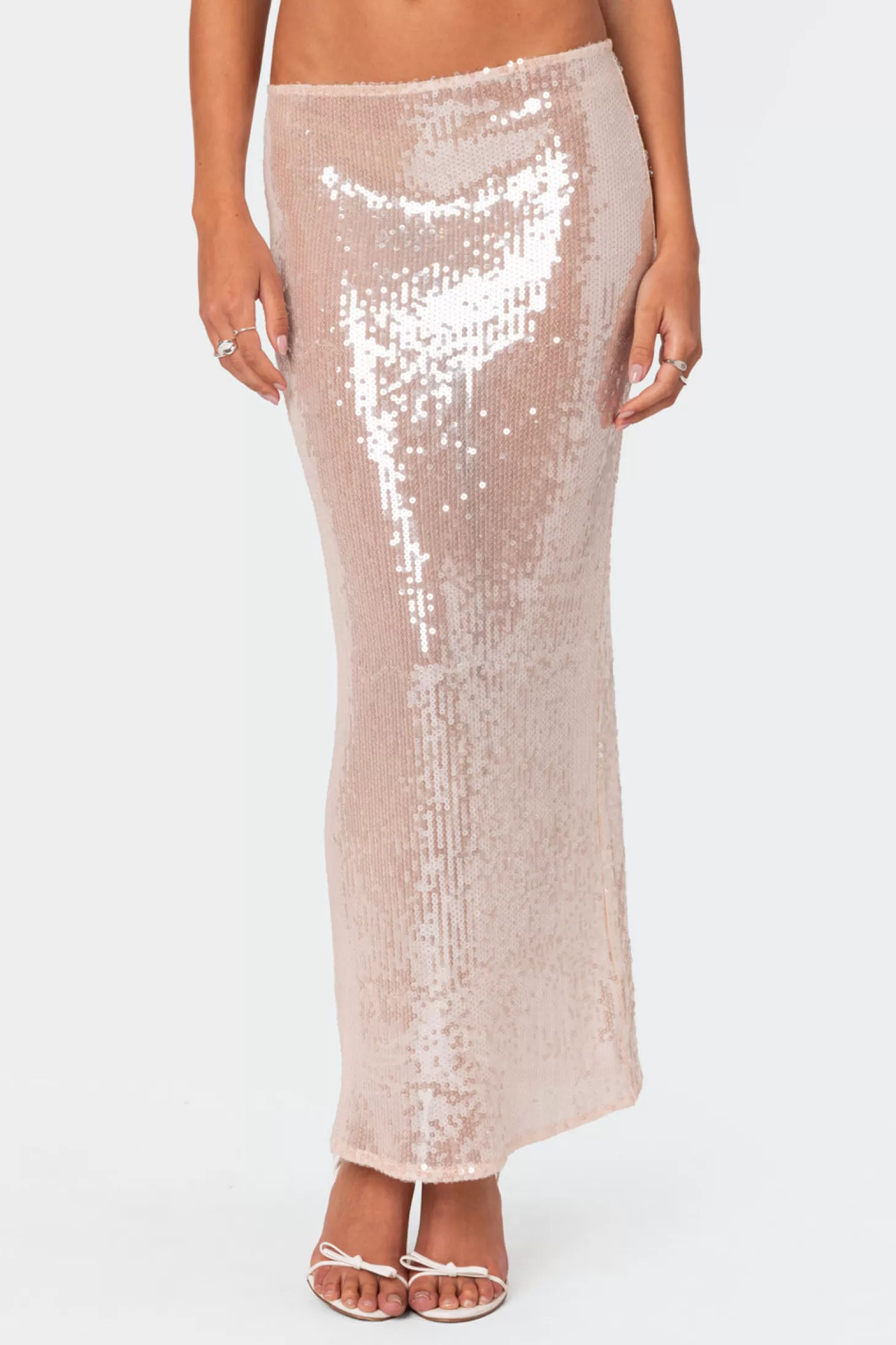 edikted Riki Sheer Sequin Maxi Skirt* Skirts | Skirts