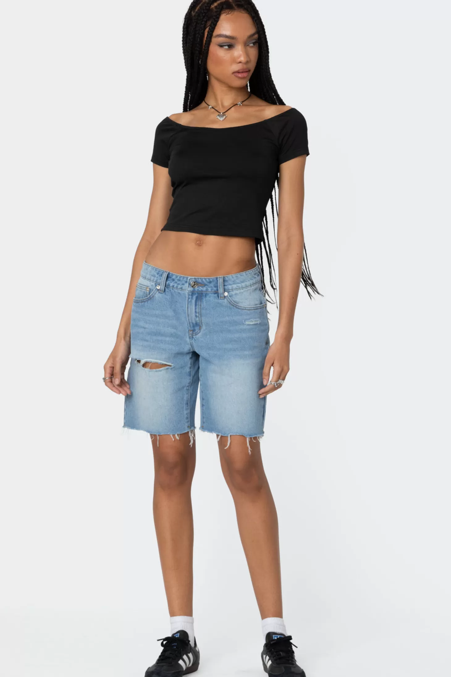 edikted Riptide Denim Bermuda Shorts* Shorts | Shorts