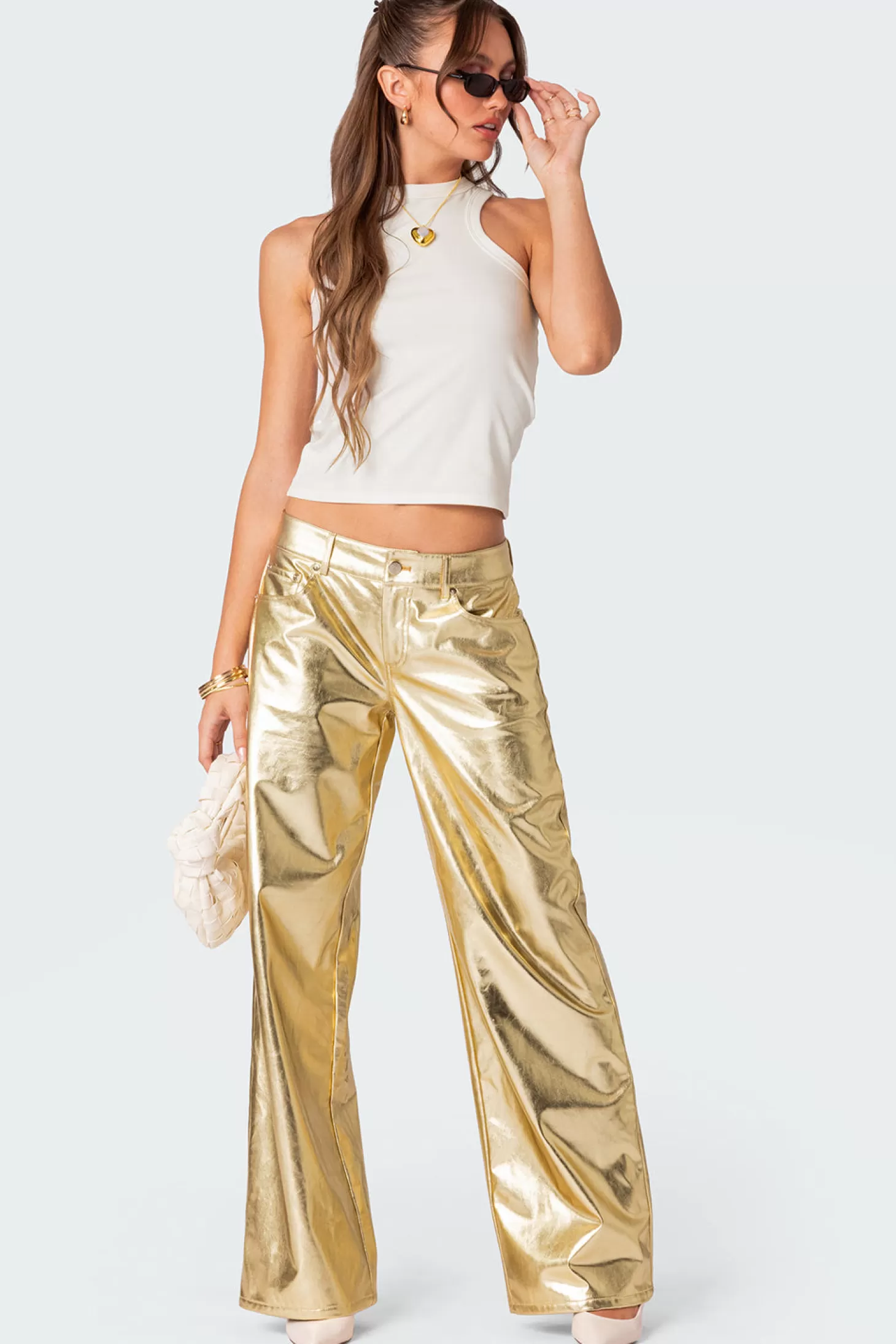 edikted Rochelle Low Rise Metallic Jeans* Jeans | Jeans