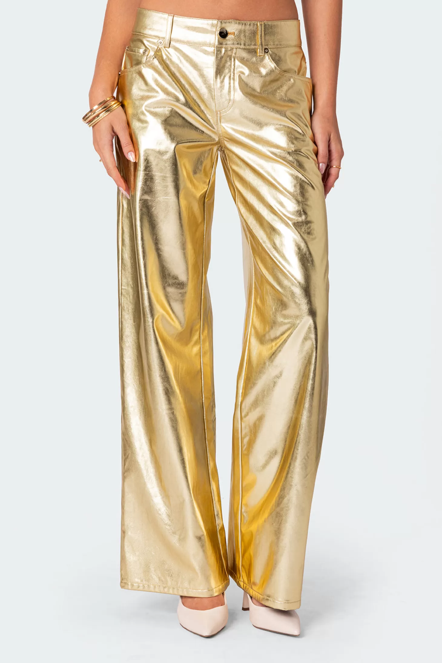 edikted Rochelle Low Rise Metallic Jeans* Jeans | Jeans