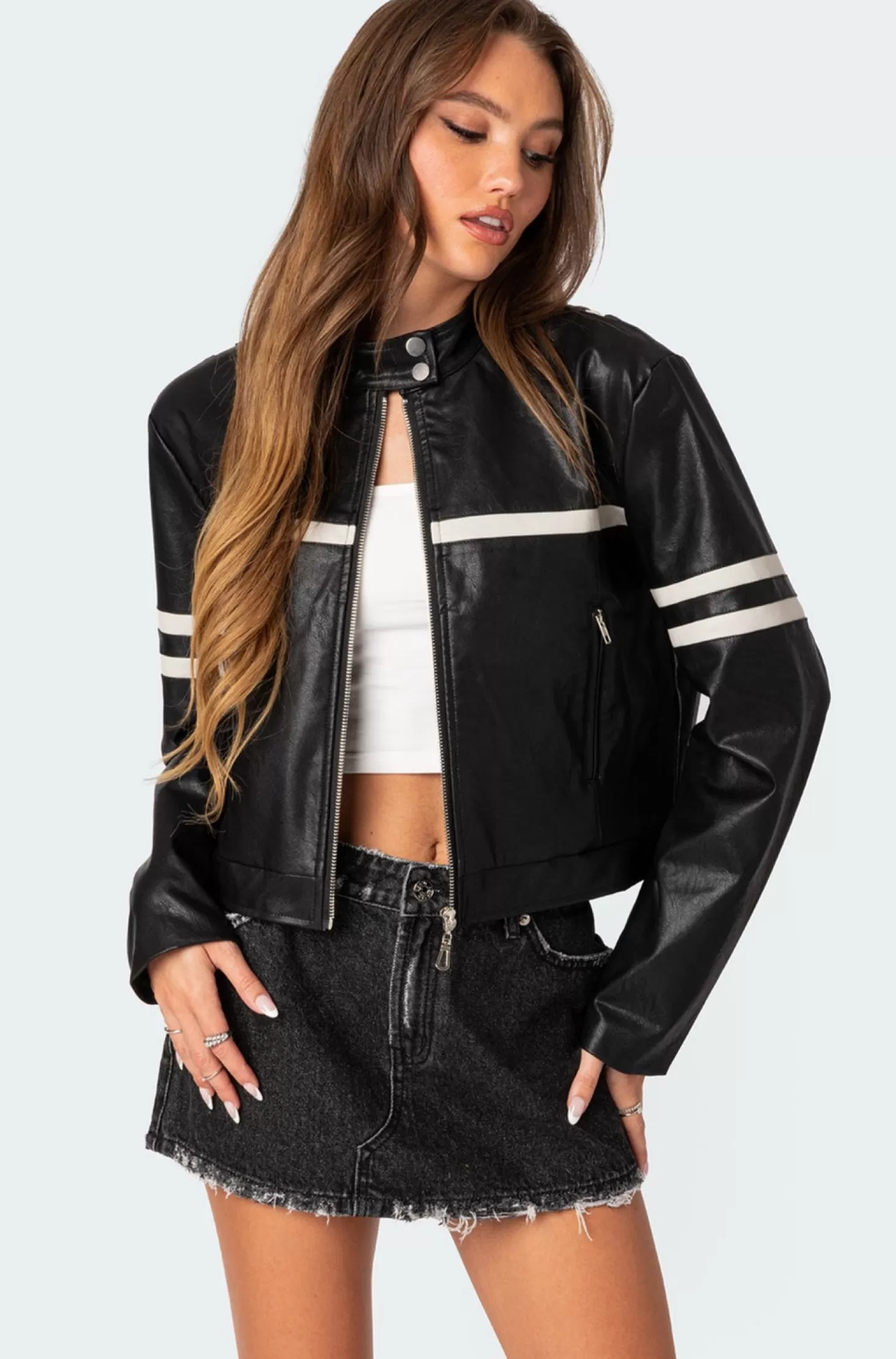 edikted Rockstar Oversized Faux Leather Jacket* Jackets & Coats