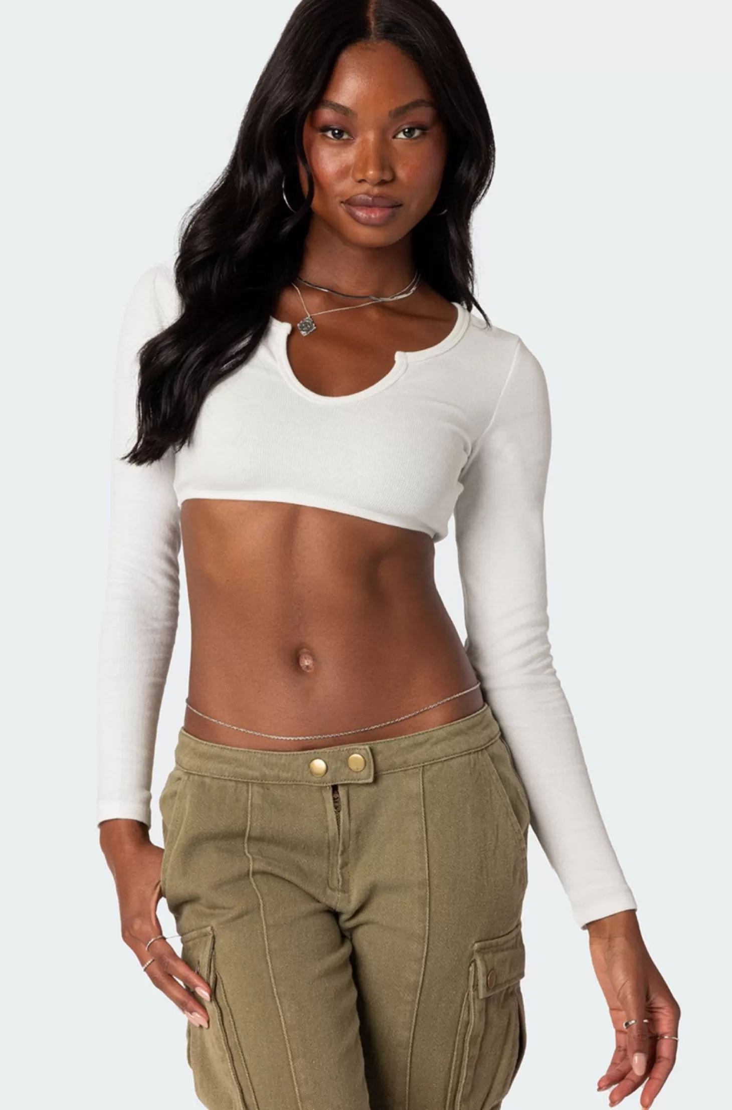 edikted Romance Ribbed Crop Top* Crop Tops | Long Sleeve Tops