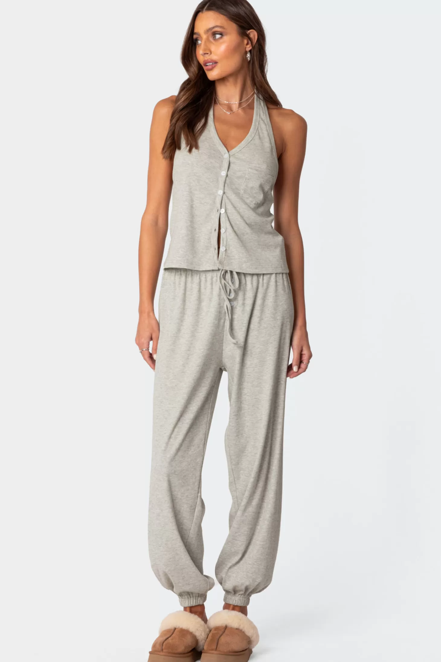 edikted Rosanna Waffle Pajama Sweatpants* Pants | Pants