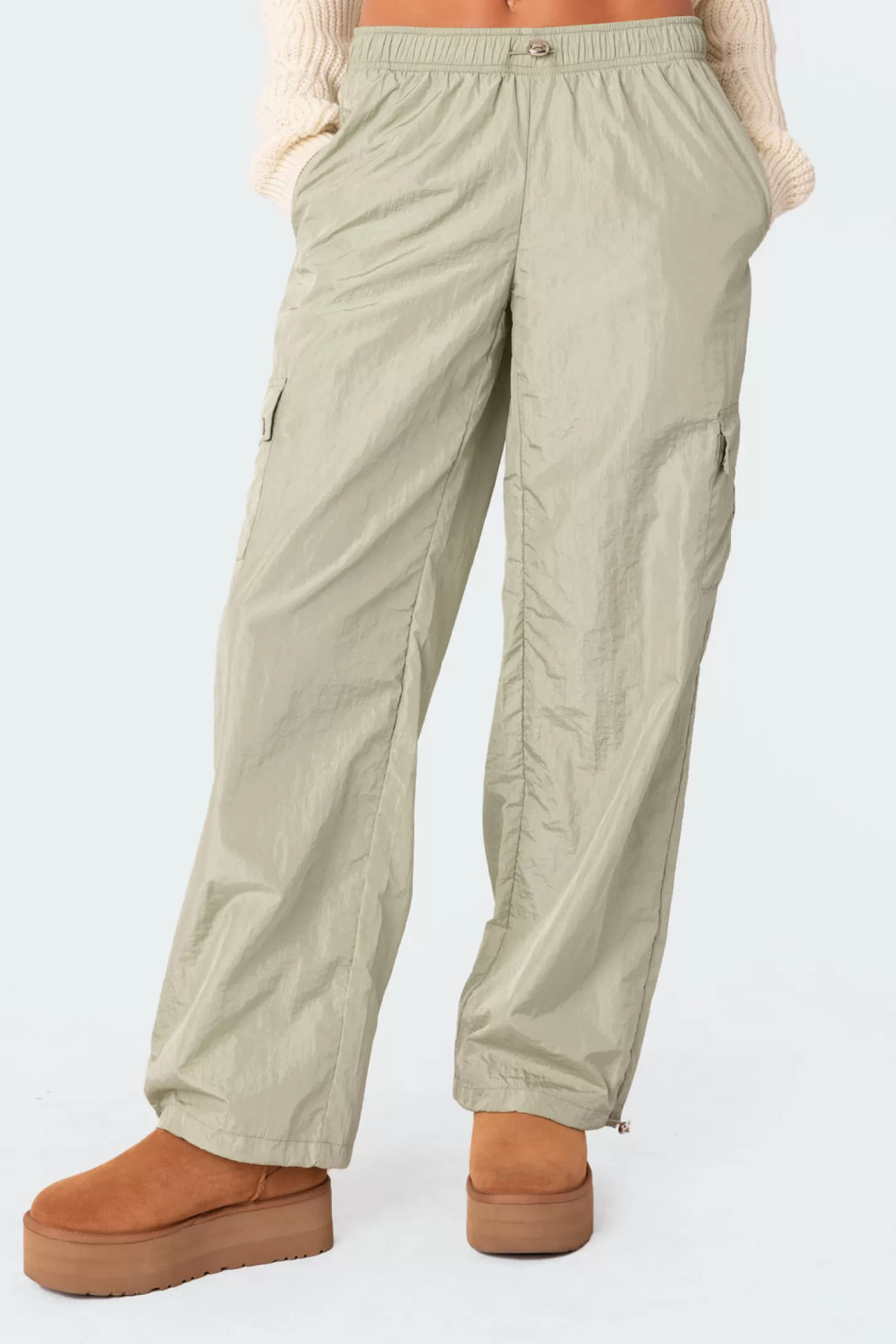 edikted Roy Low Rise Nylon Cargo Pants* Pants | Pants