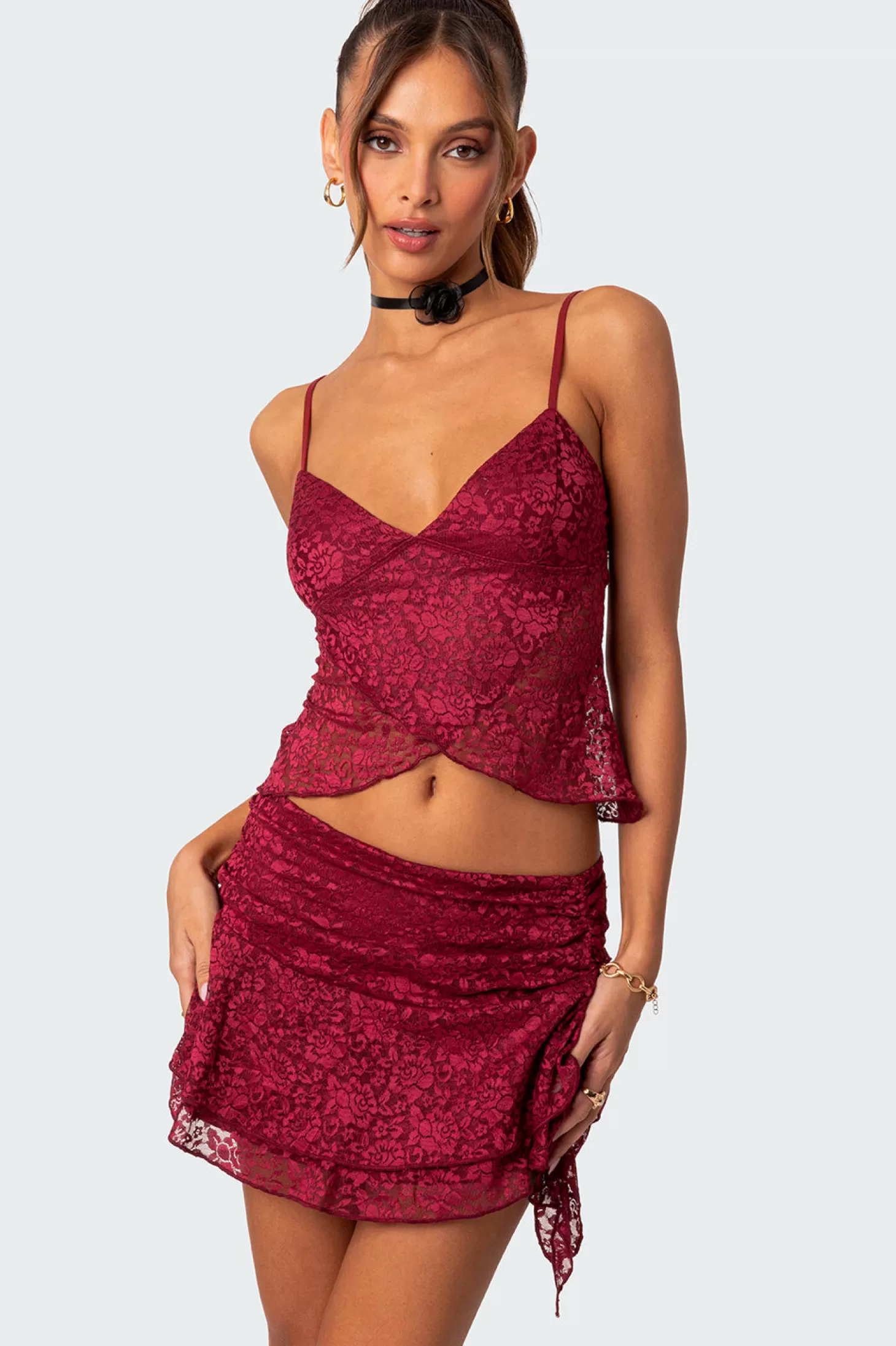 edikted Ruby Sheer Lace Tank Top* Crop Tops | Tank Tops