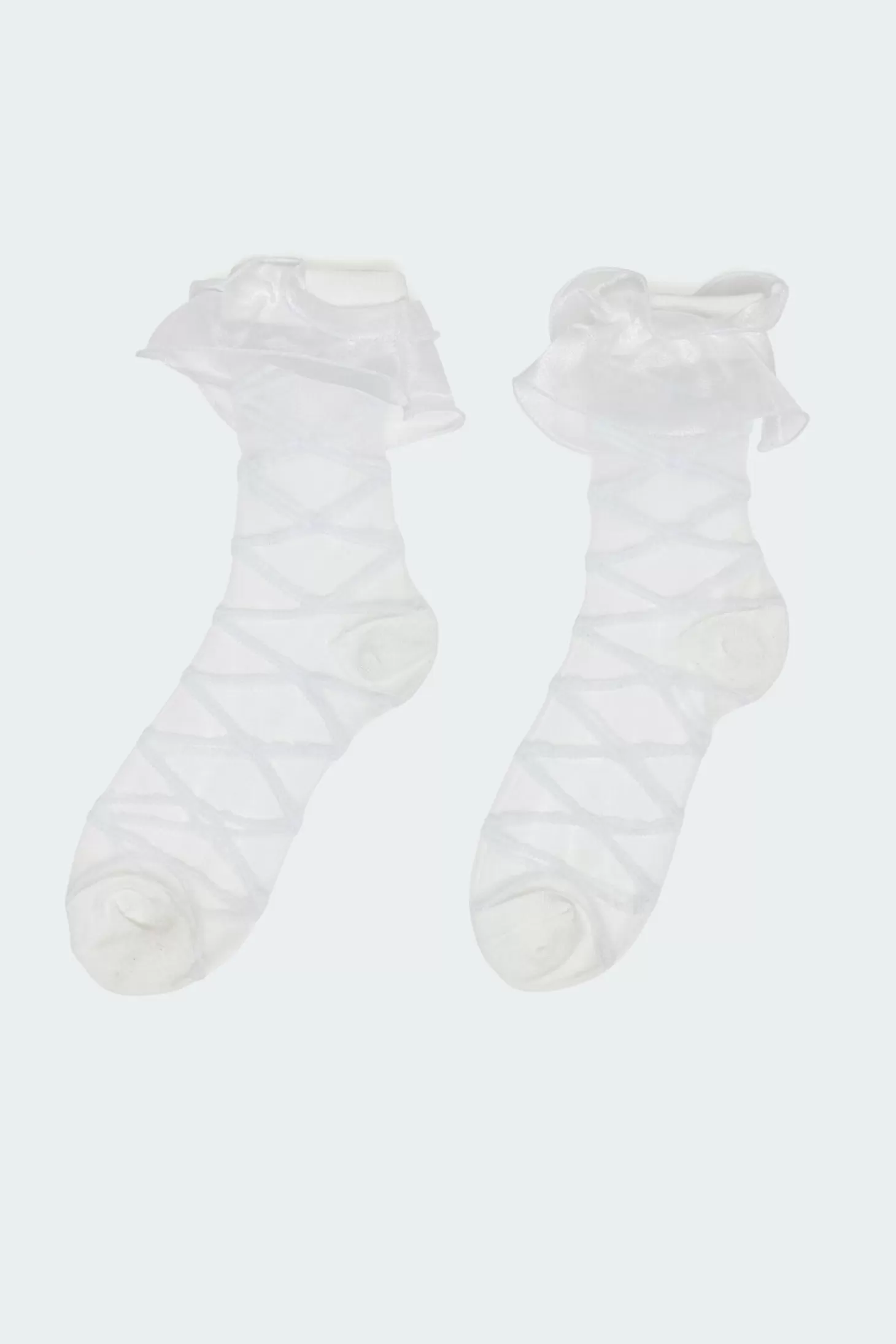 edikted Ruffle Sheer Mesh Socks* Socks & Tights