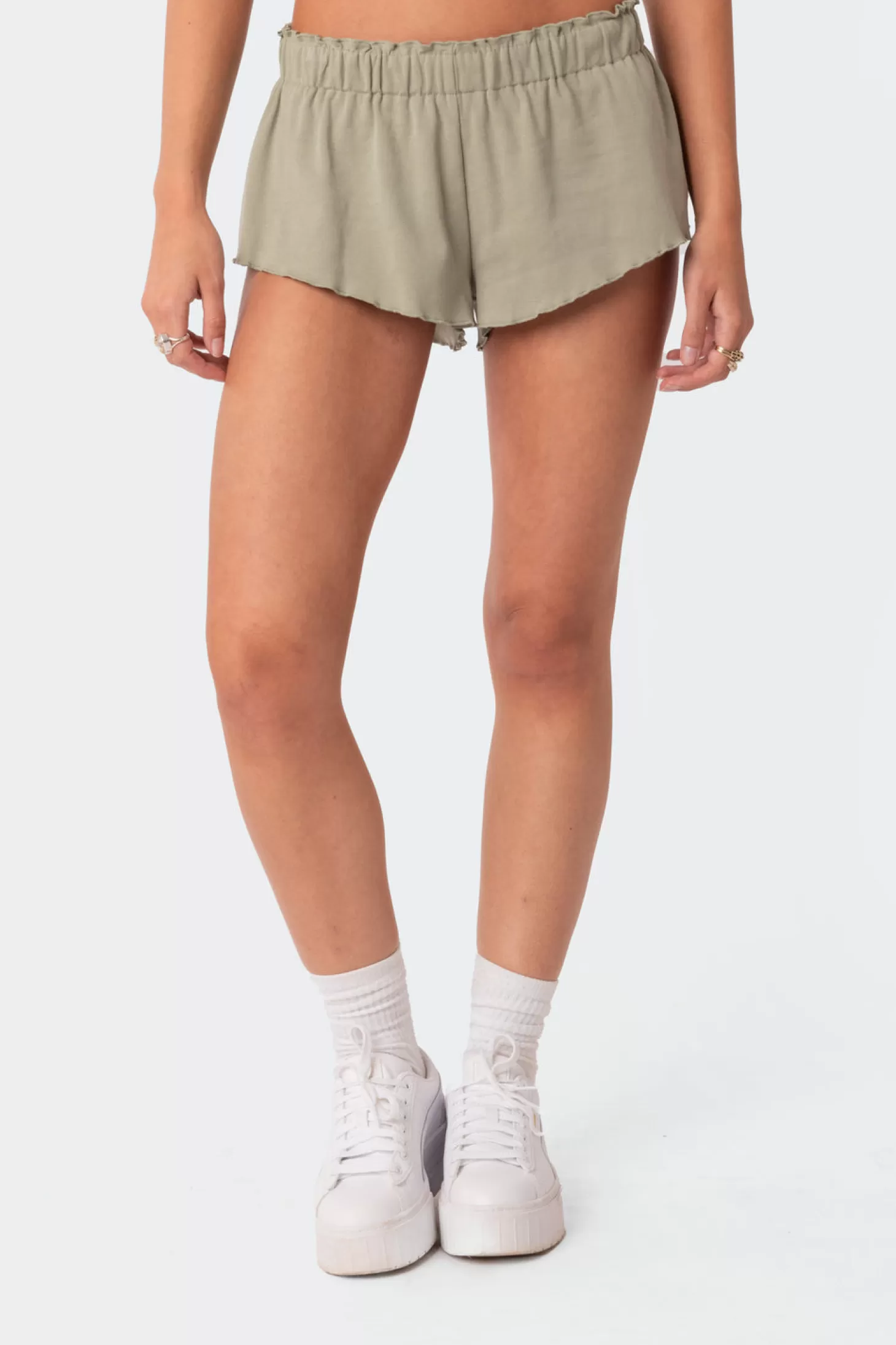 edikted Ruffled Hem Micro Shorts* Shorts | Shorts