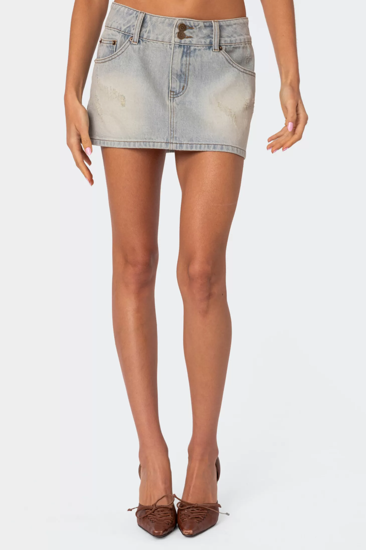 edikted Rumble Washed Denim Mini Skirt* Skirts | Skirts