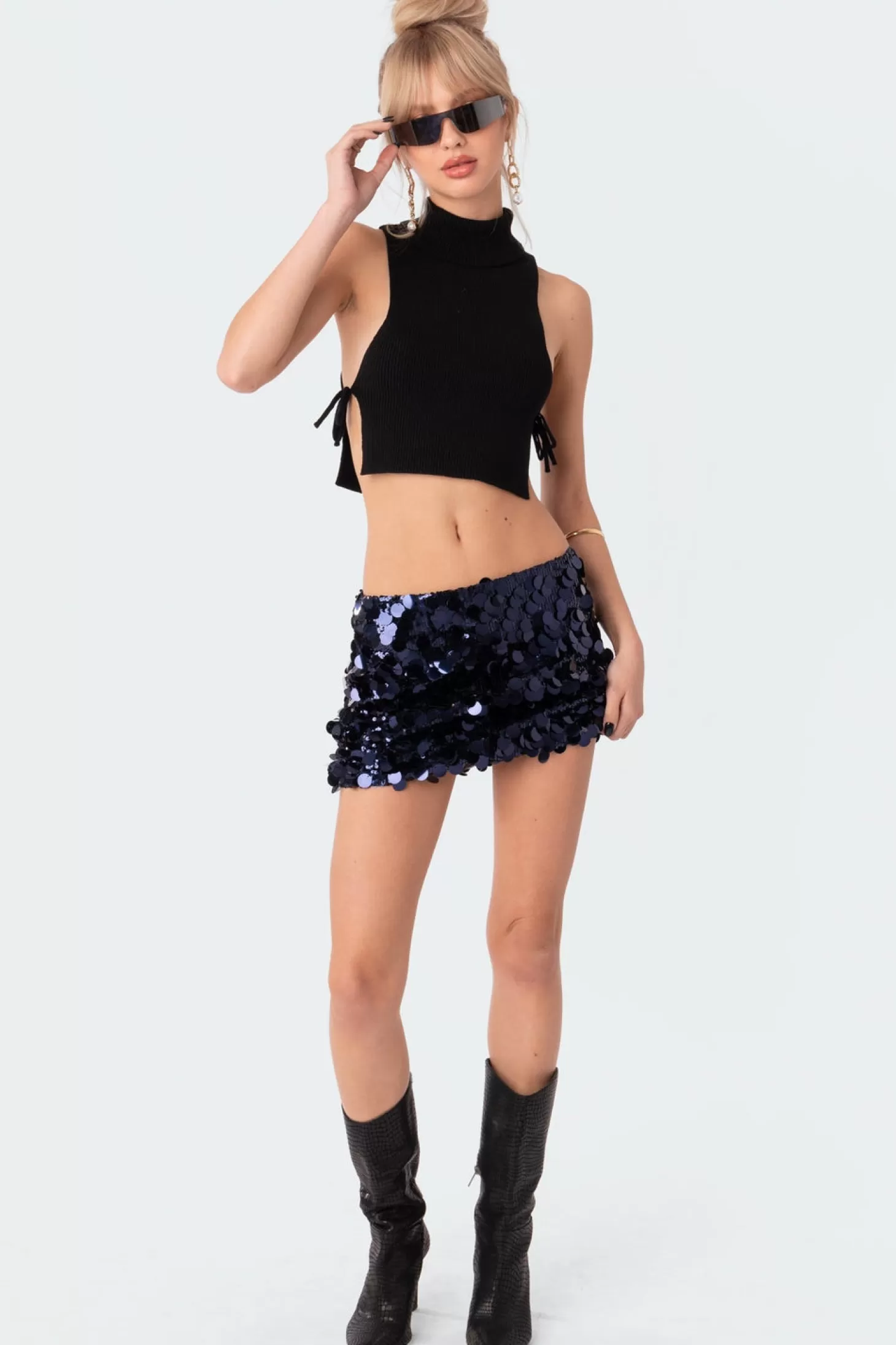 edikted Sabina Low-Rise Sequin Mini Skirt* Skirts | Skirts