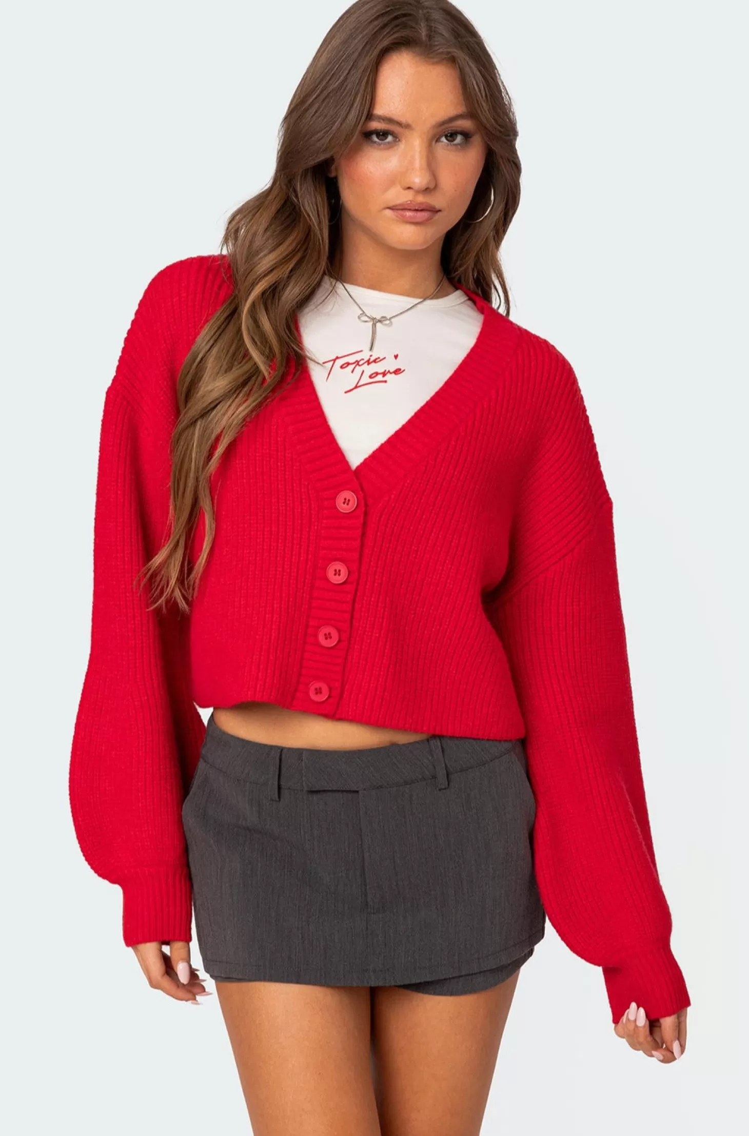 edikted Sabrina Chunky Knit Cropped Cardigan* Crop Tops | Sweaters & Cardigans