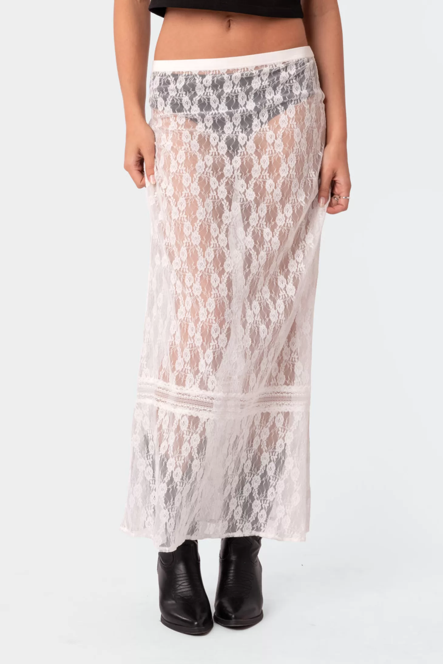 edikted Sandra Sheer Lace Maxi Skirt* Skirts | Skirts