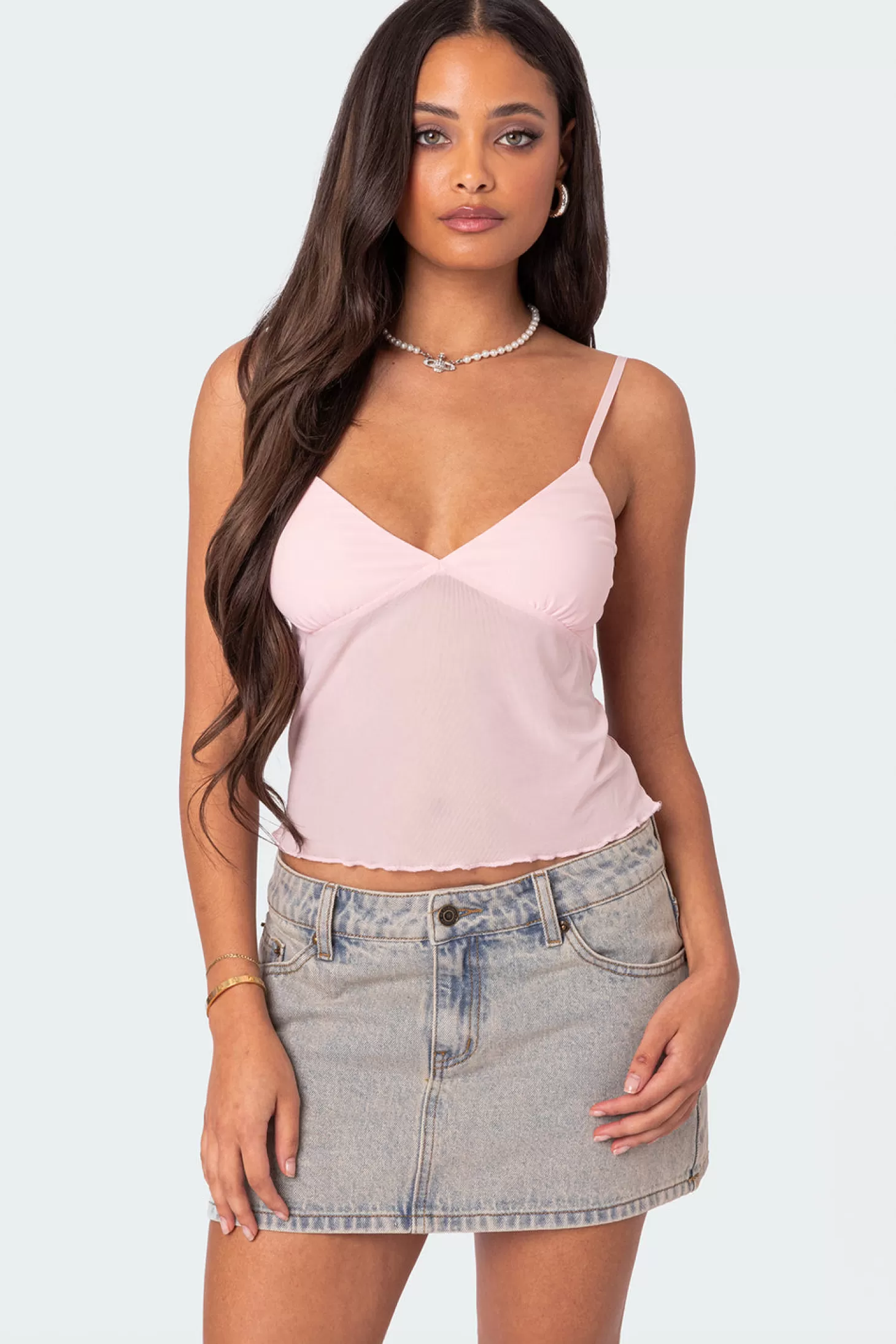 edikted Serafina Sheer Mesh Tank Top* Tops | Tank Tops