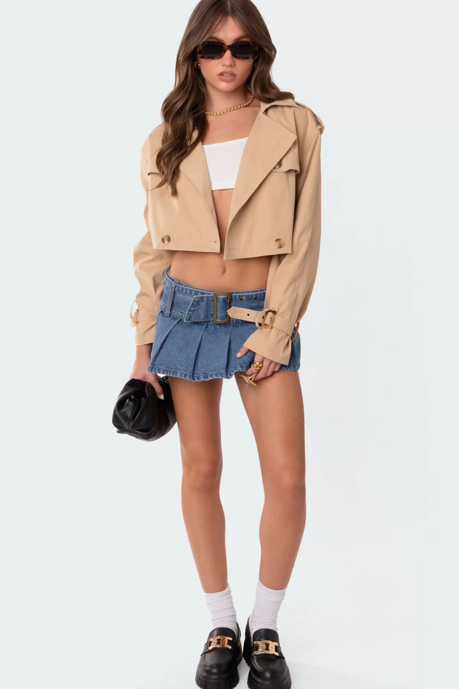 edikted Shadow Cropped Trench Jacket* Jackets & Coats