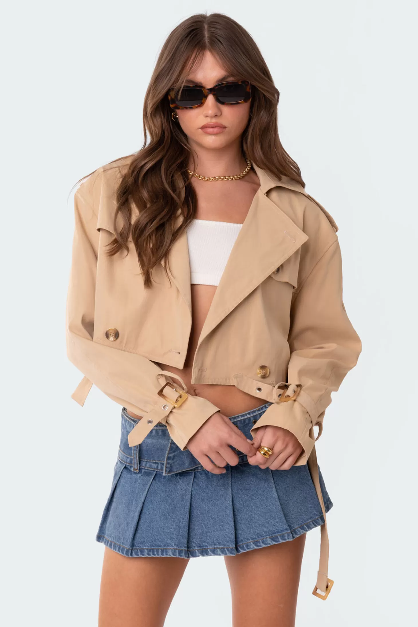 edikted Shadow Cropped Trench Jacket* Jackets & Coats