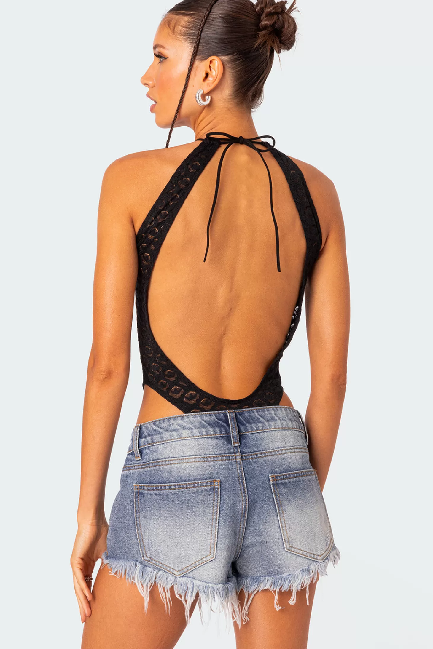 edikted Sheer Lace Open Back Bodysuit* Bodysuits | Bodysuits