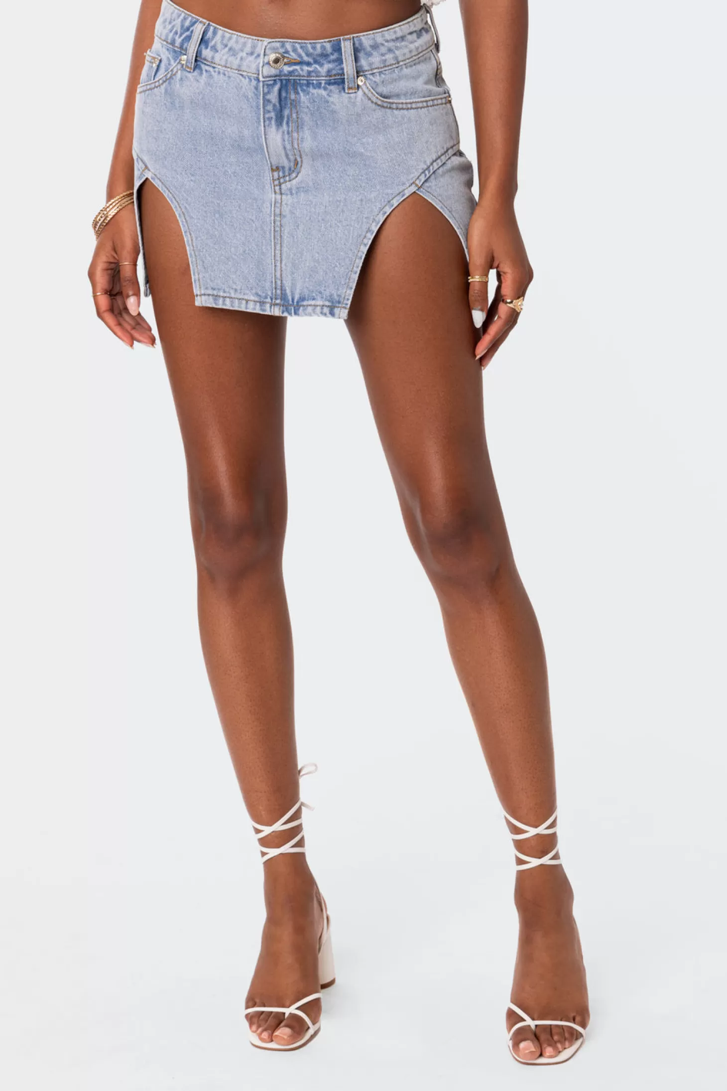 edikted Slits 4 Dayz Denim Mini Skirt* Skirts | Skirts