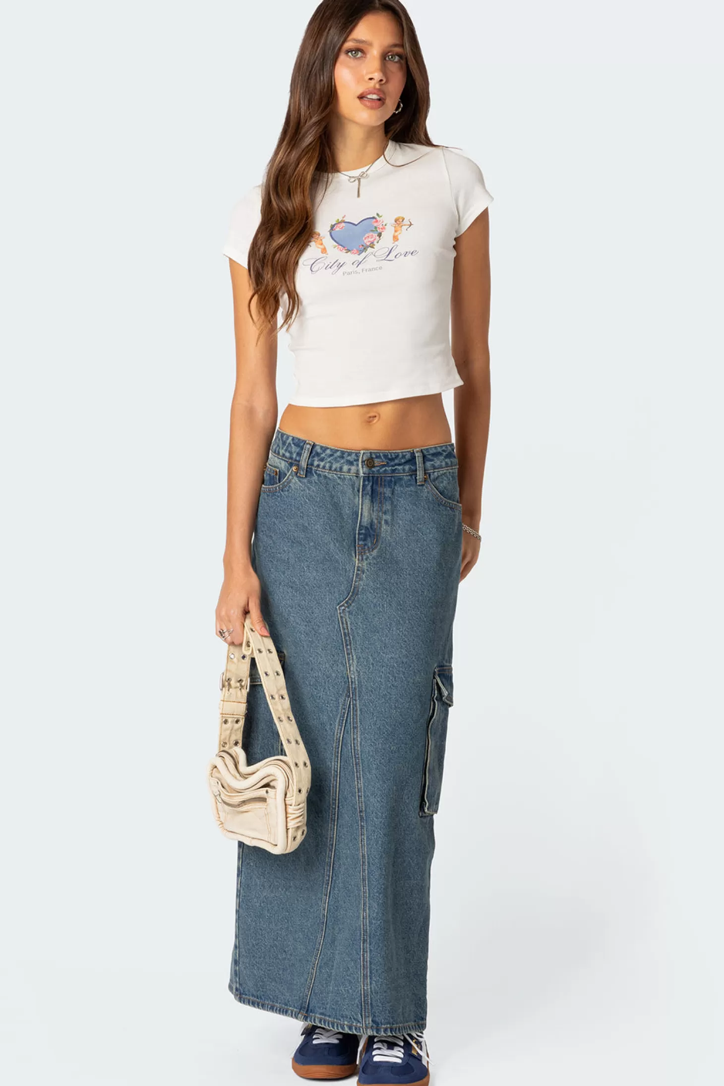 edikted Slitted Cargo Denim Maxi Skirt* Skirts | Skirts