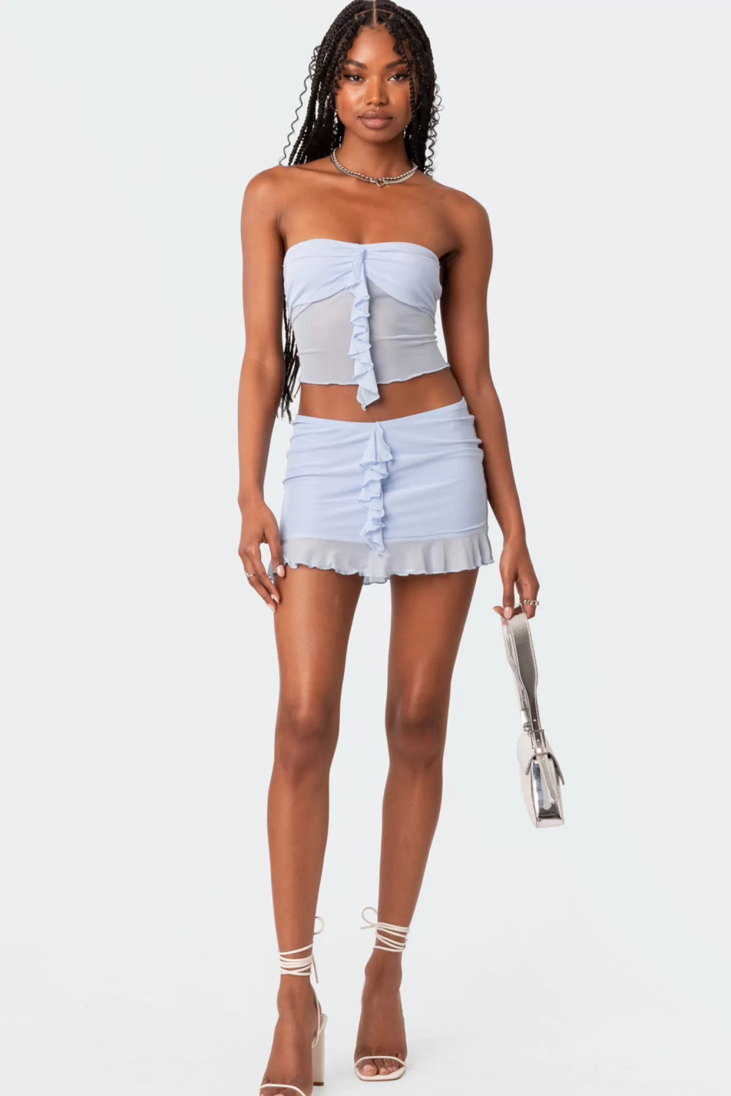 edikted Solange Ruffle Mesh Mini Skirt* Skirts | Skirts