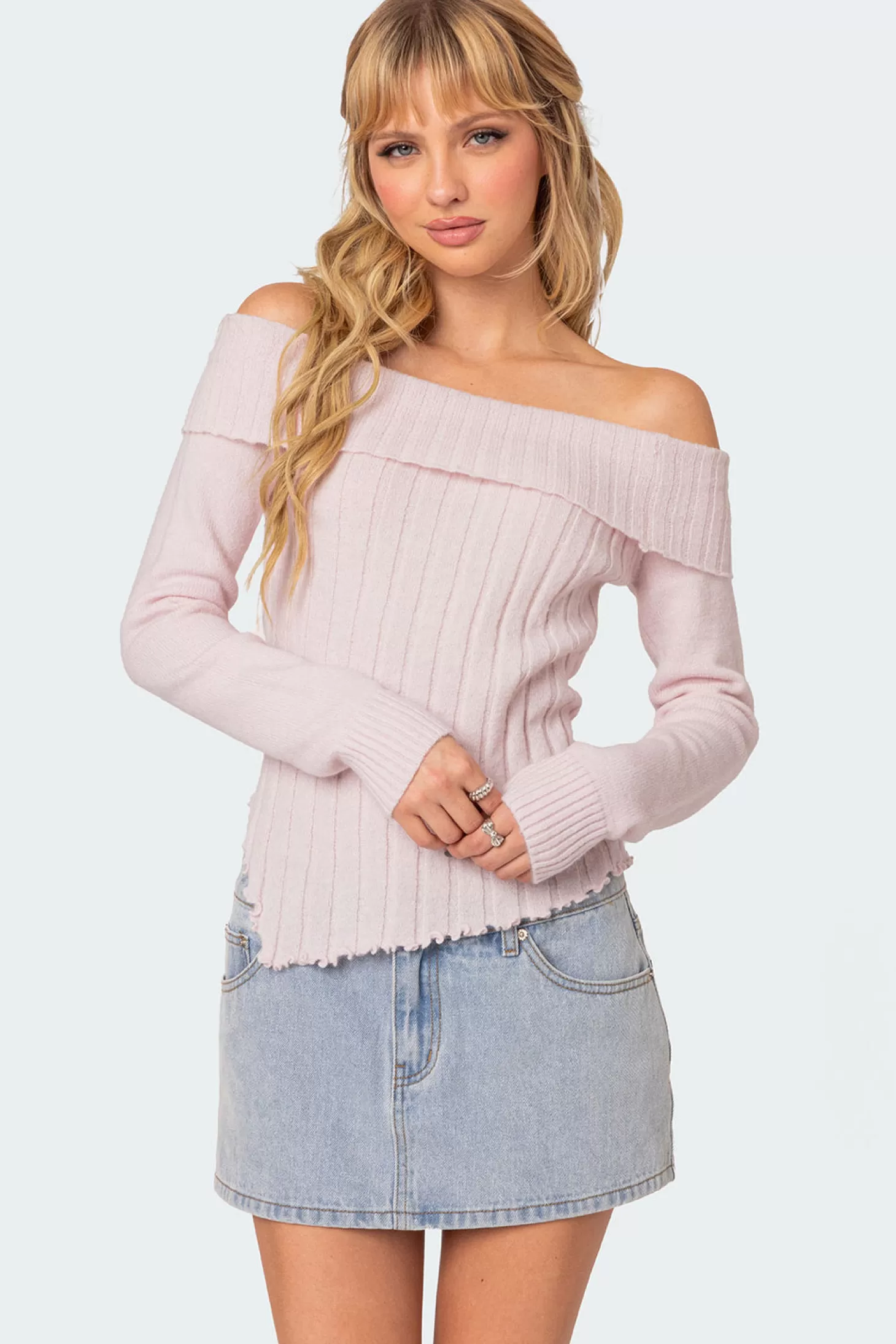 edikted Sonya Fold Over Knit Top* Sweaters & Cardigans | Long Sleeve Tops