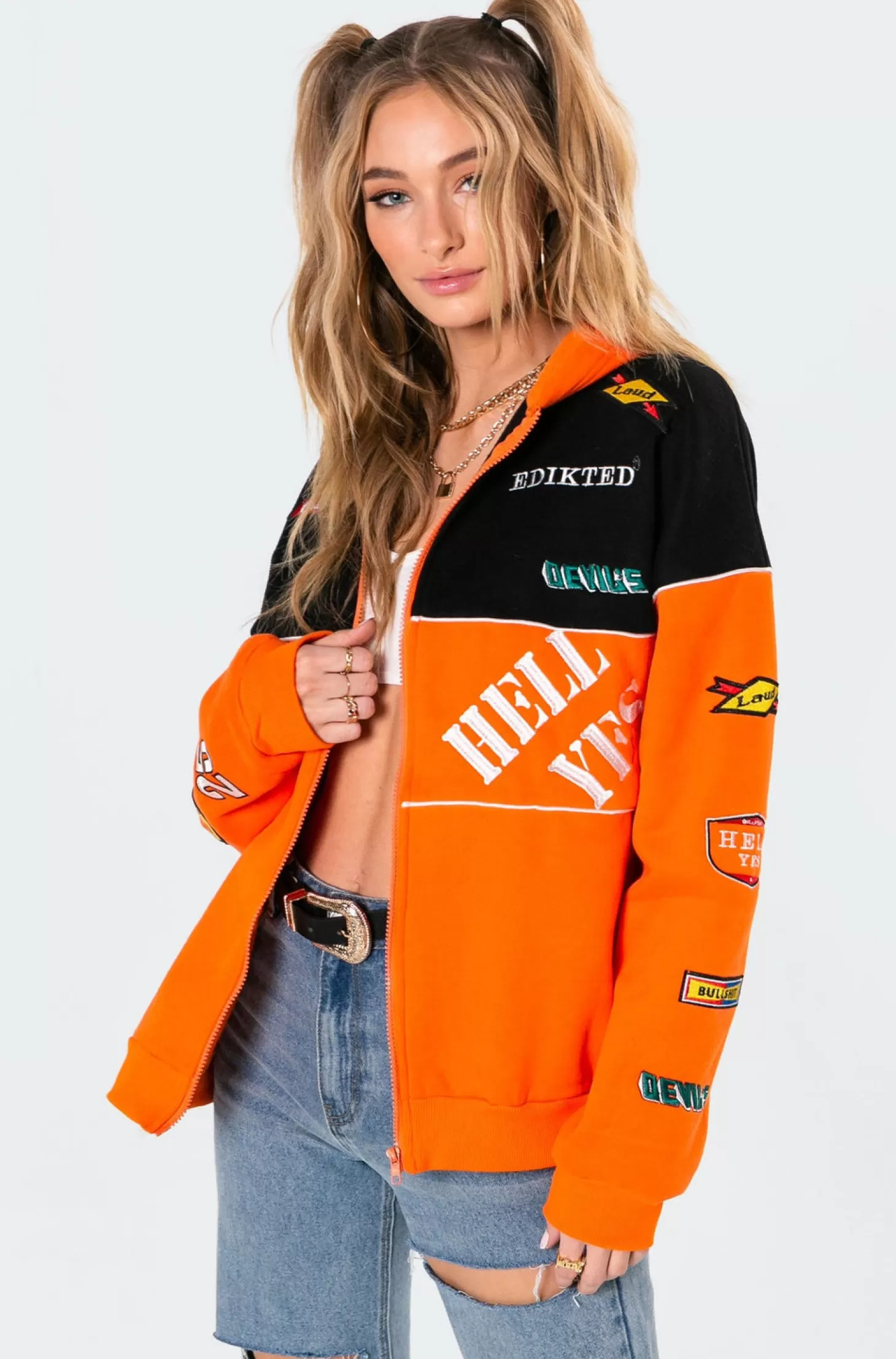 edikted Speedway Embroided Hoodie* Hoodies & Sweatshirts | Hoodies & Sweatshirts