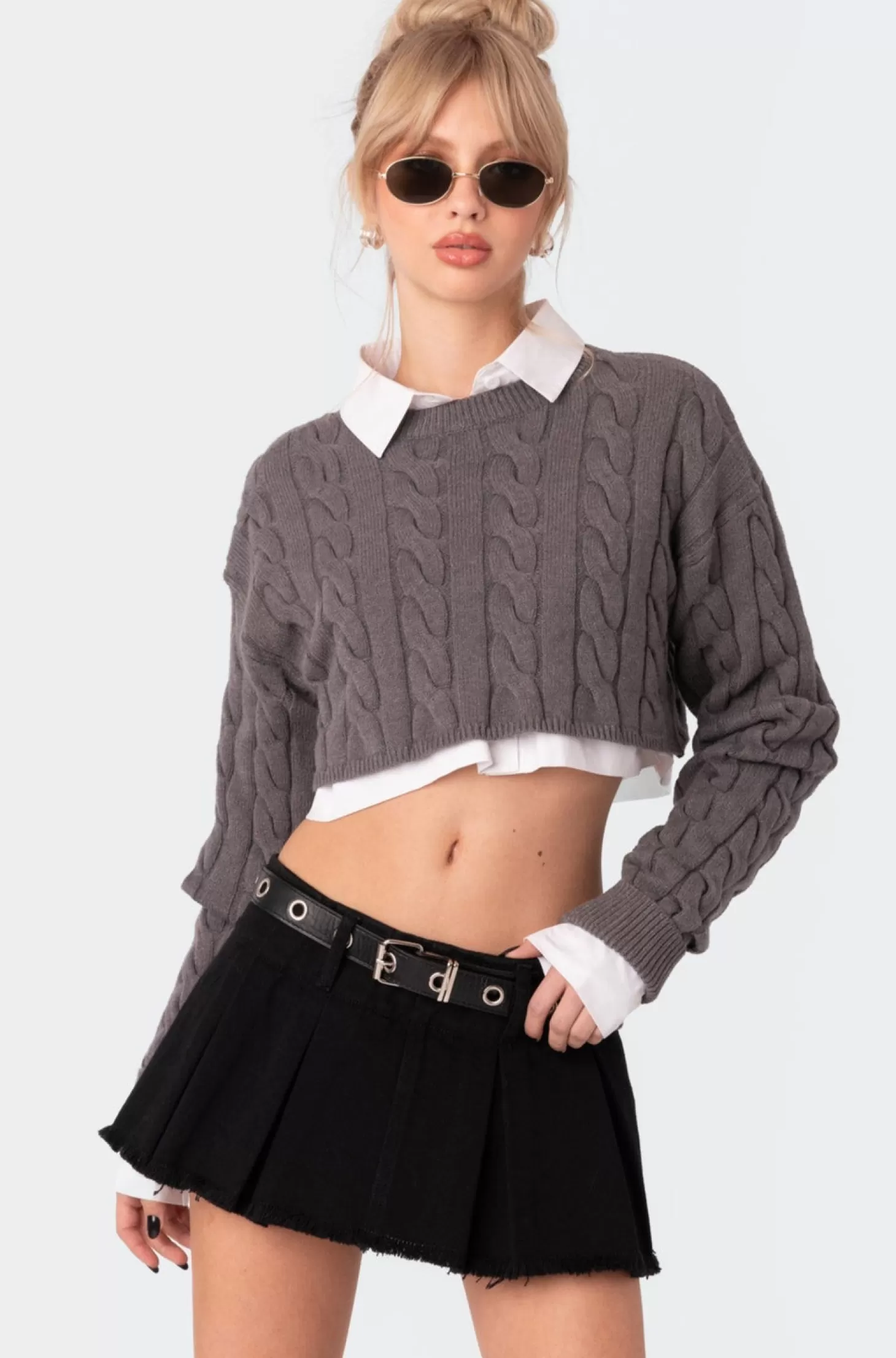 edikted Steele Cropped Cable Knit Sweater* Crop Tops | Sweaters & Cardigans