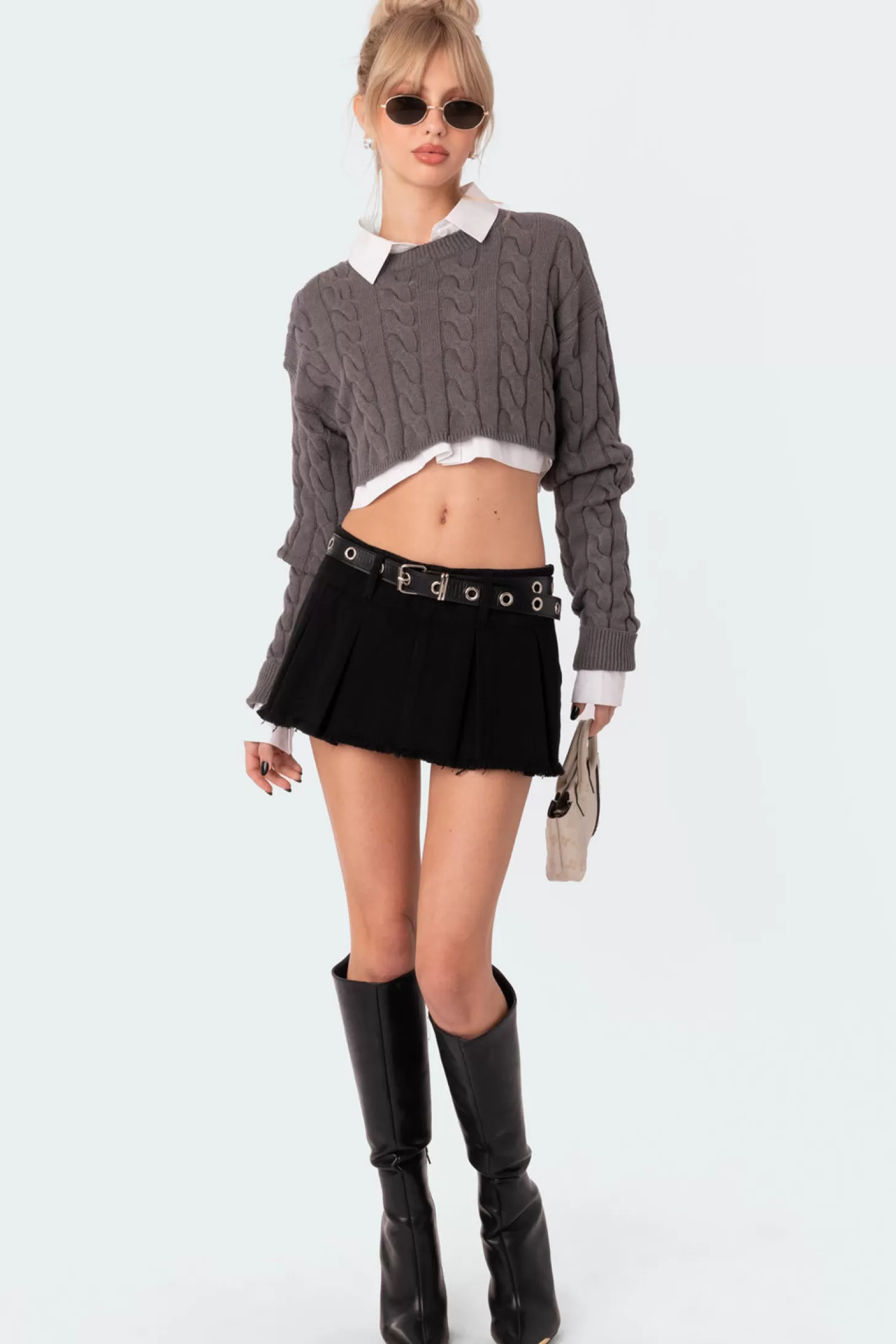 edikted Steele Cropped Cable Knit Sweater* Crop Tops | Sweaters & Cardigans