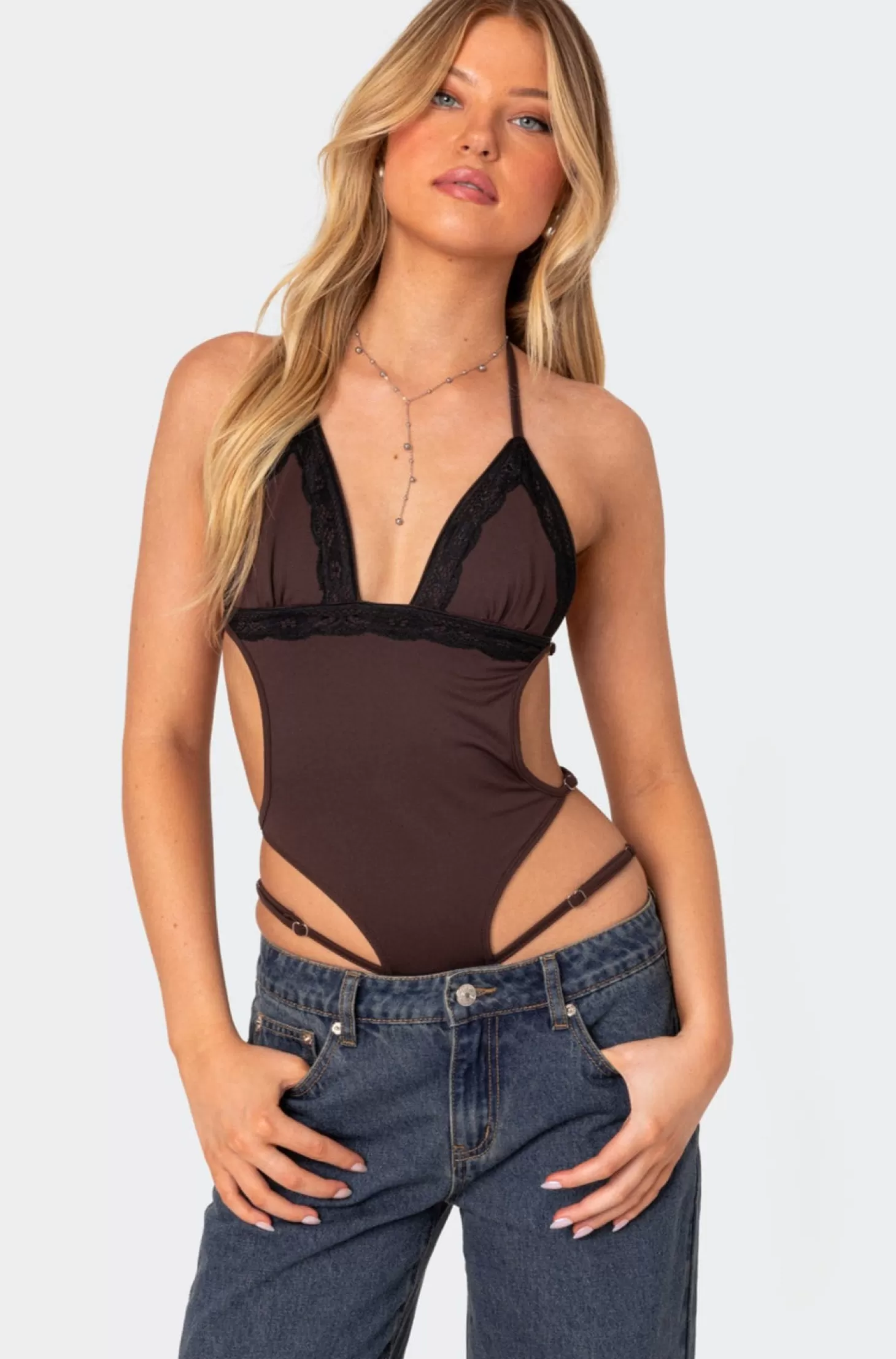 edikted Strappy Lace Trim Bodysuit* Bodysuits | Bodysuits