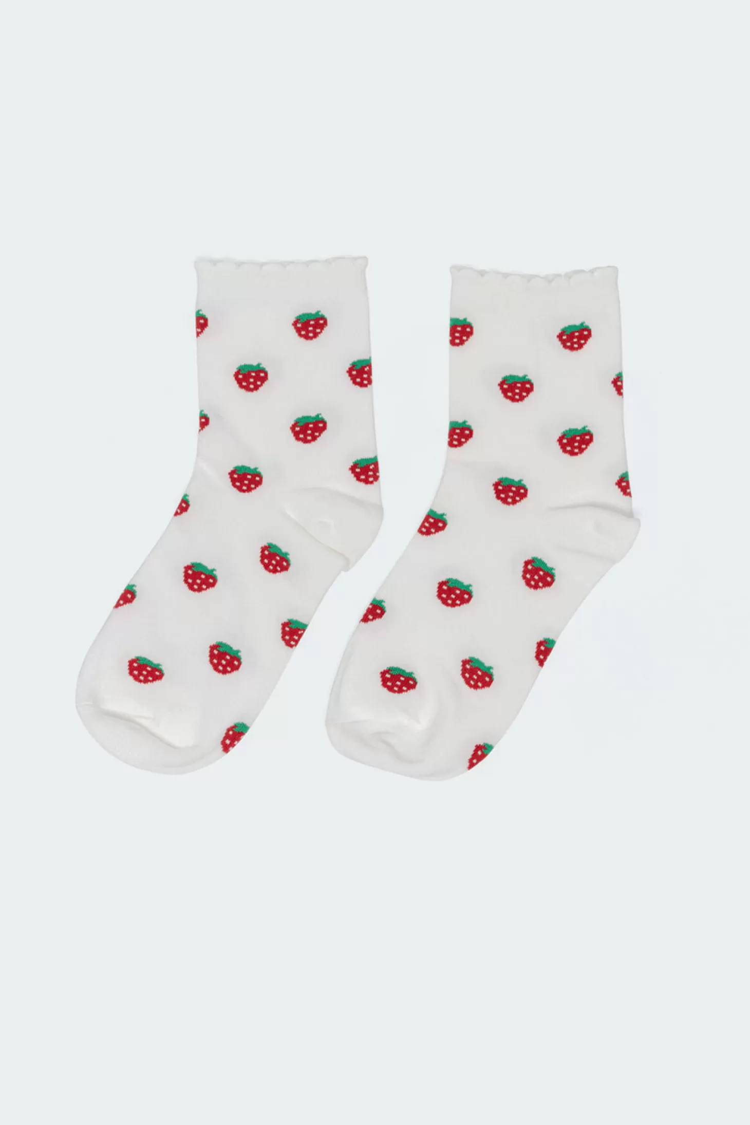 edikted Strawberry Frill Socks* Socks & Tights