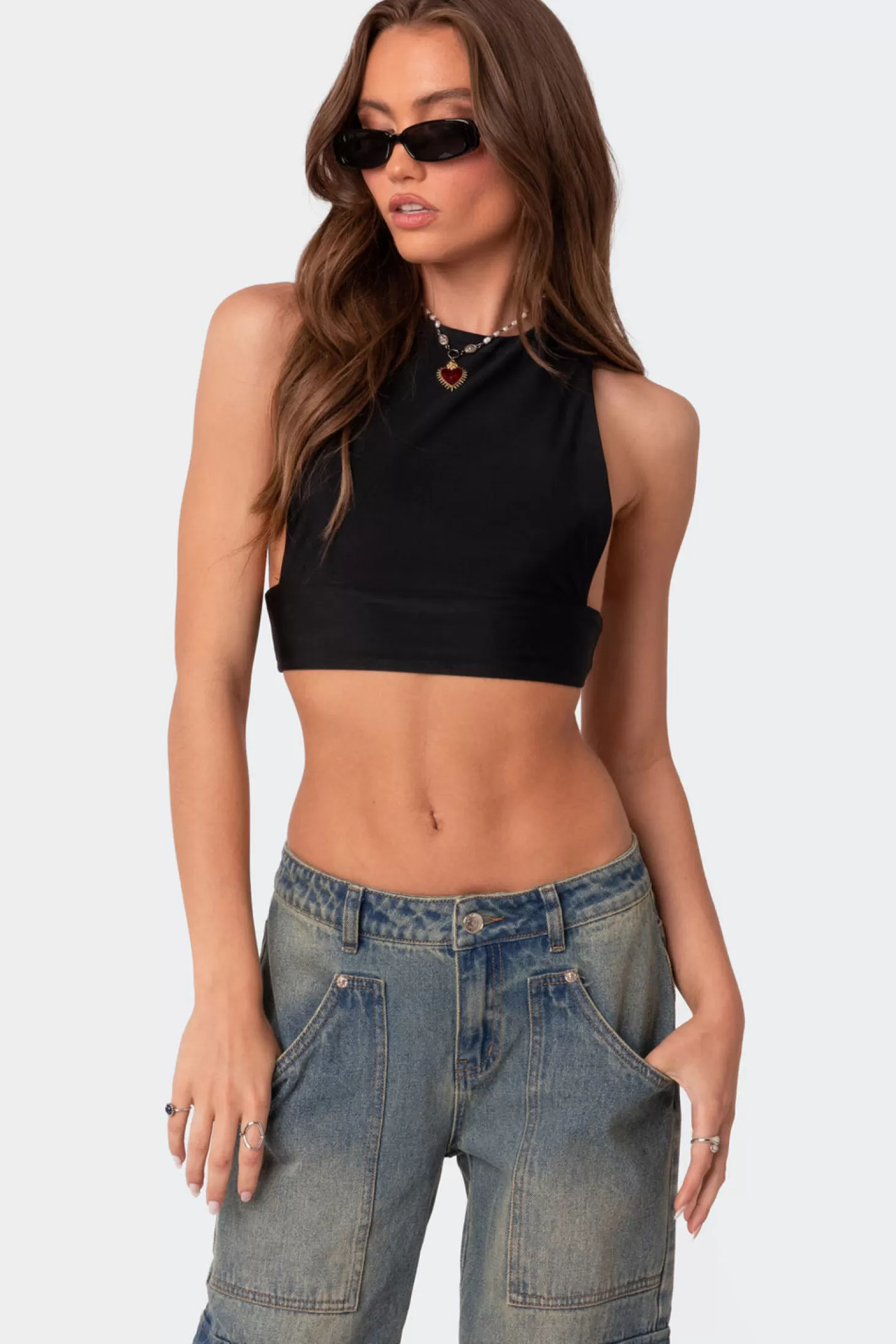 edikted Surrey Open Sided Crop Top* Crop Tops