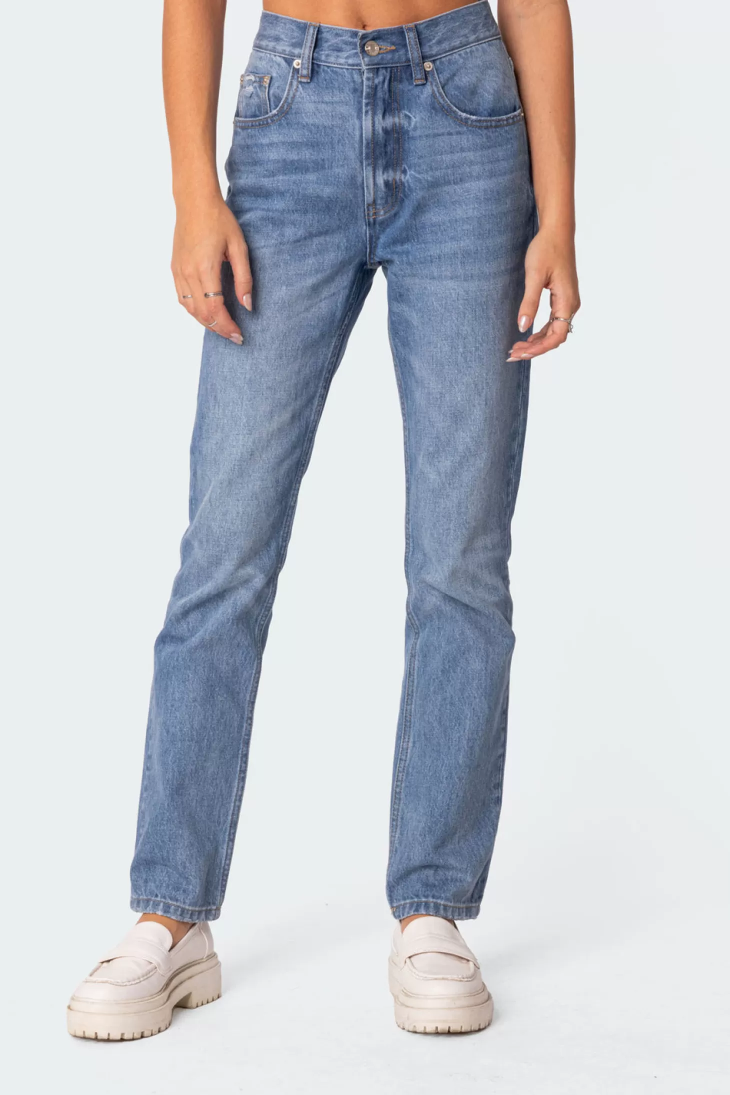 edikted Swift High Rise Straight Leg Jeans* Jeans | Jeans