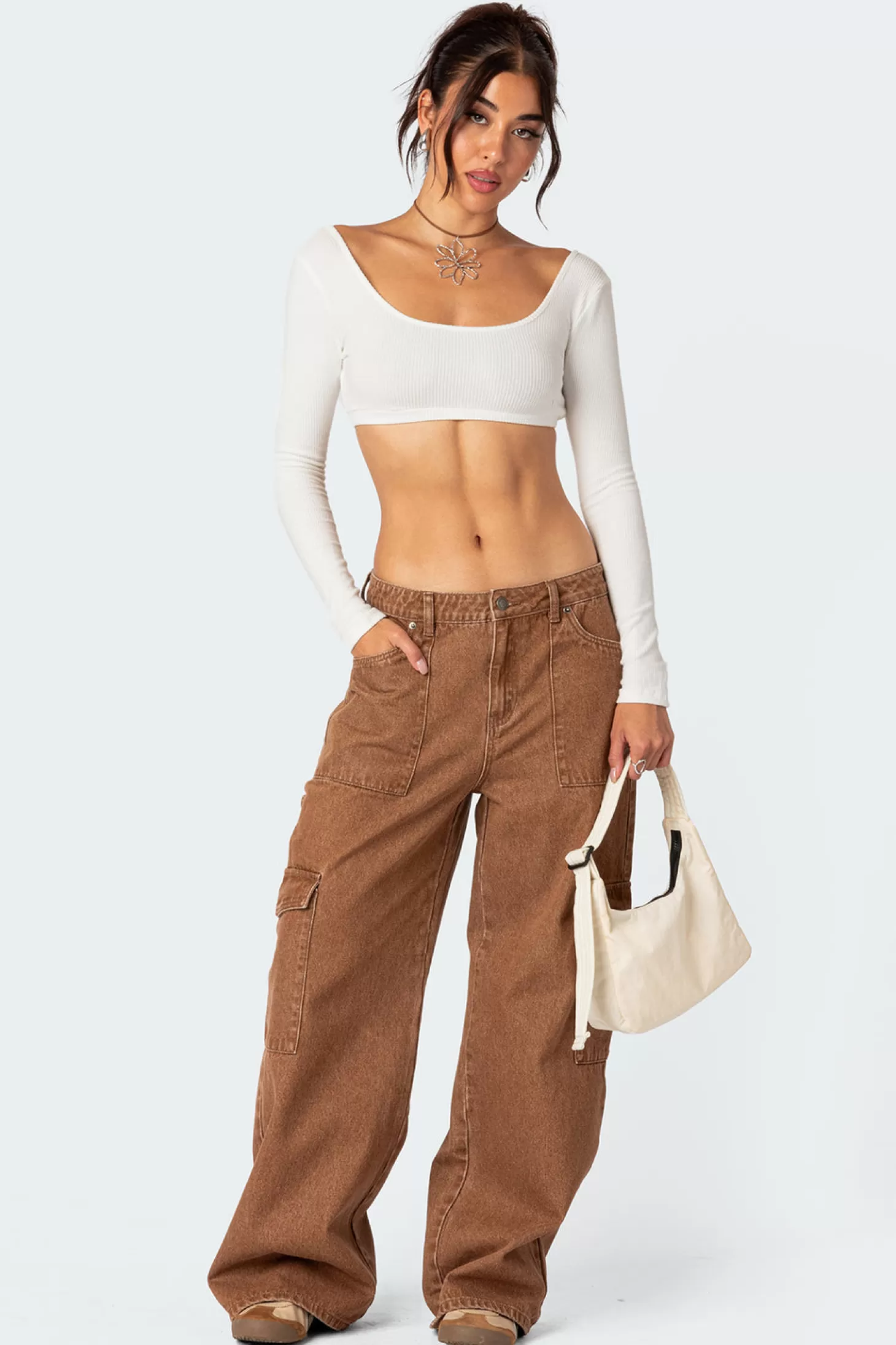 edikted Sydney Ribbed Open Back Crop Top* Crop Tops | Long Sleeve Tops