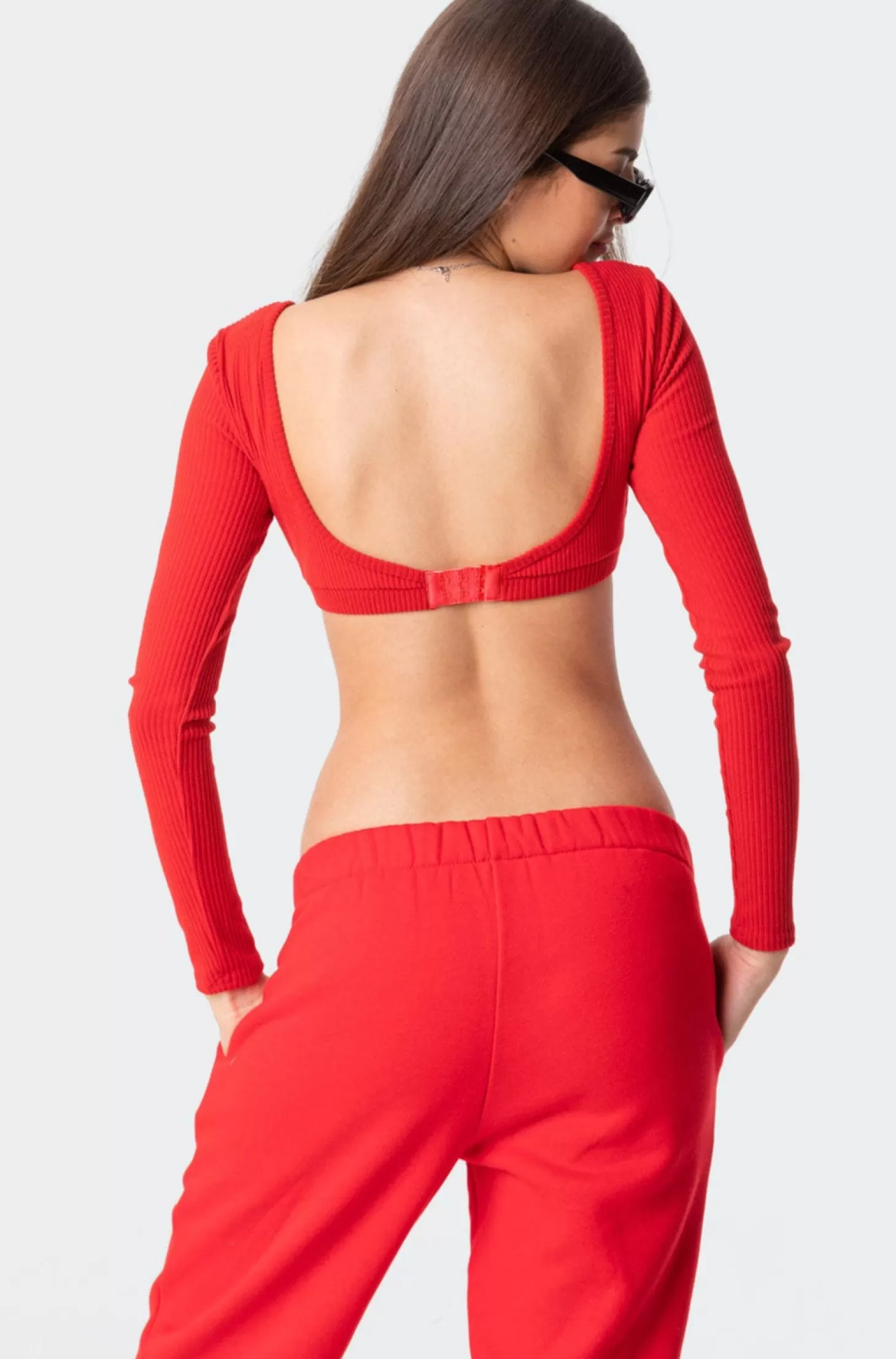 edikted Sydney Ribbed Open Back Crop Top* Crop Tops | Long Sleeve Tops