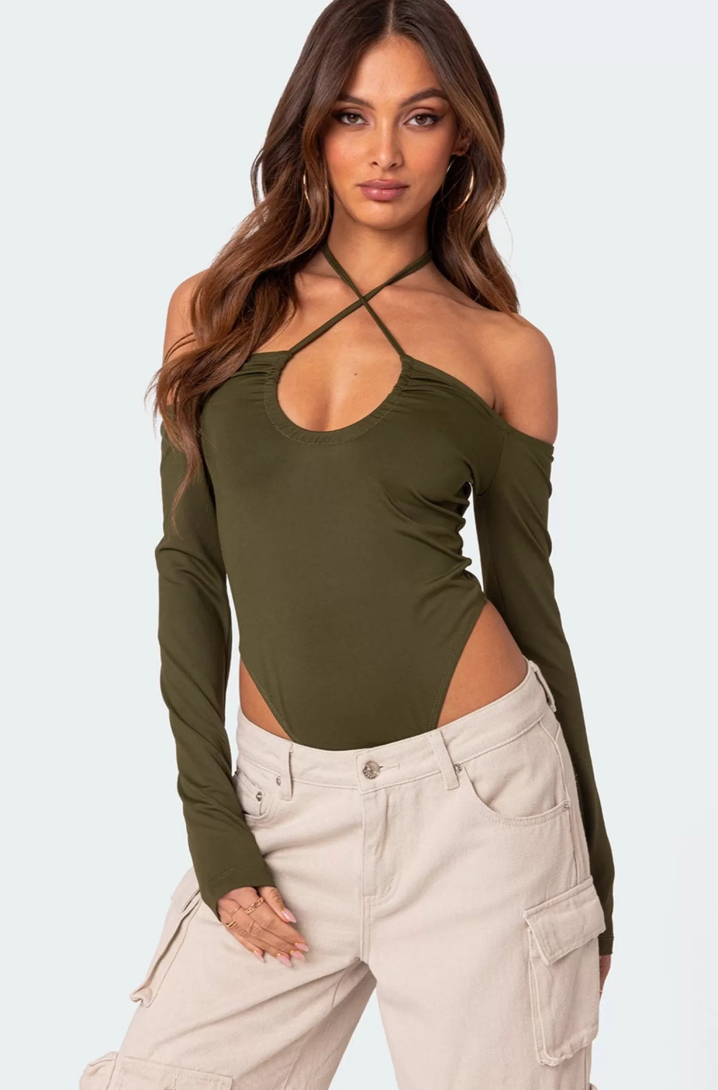 edikted Taurus Plunge Neck Bodysuit* Long Sleeve Tops | Bodysuits