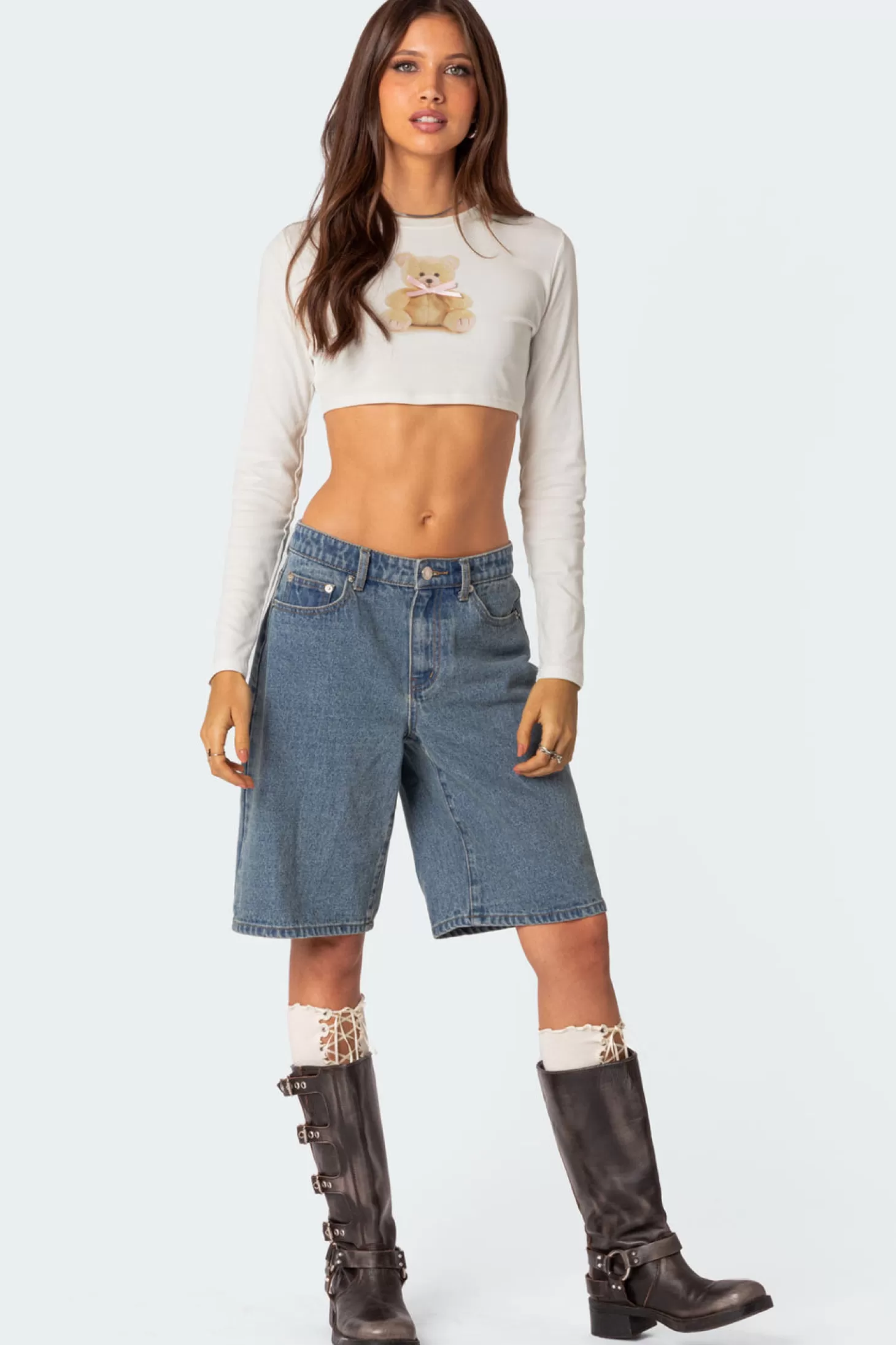 edikted Ted Cropped Long Sleeve T Shirt* Crop Tops | T-Shirts