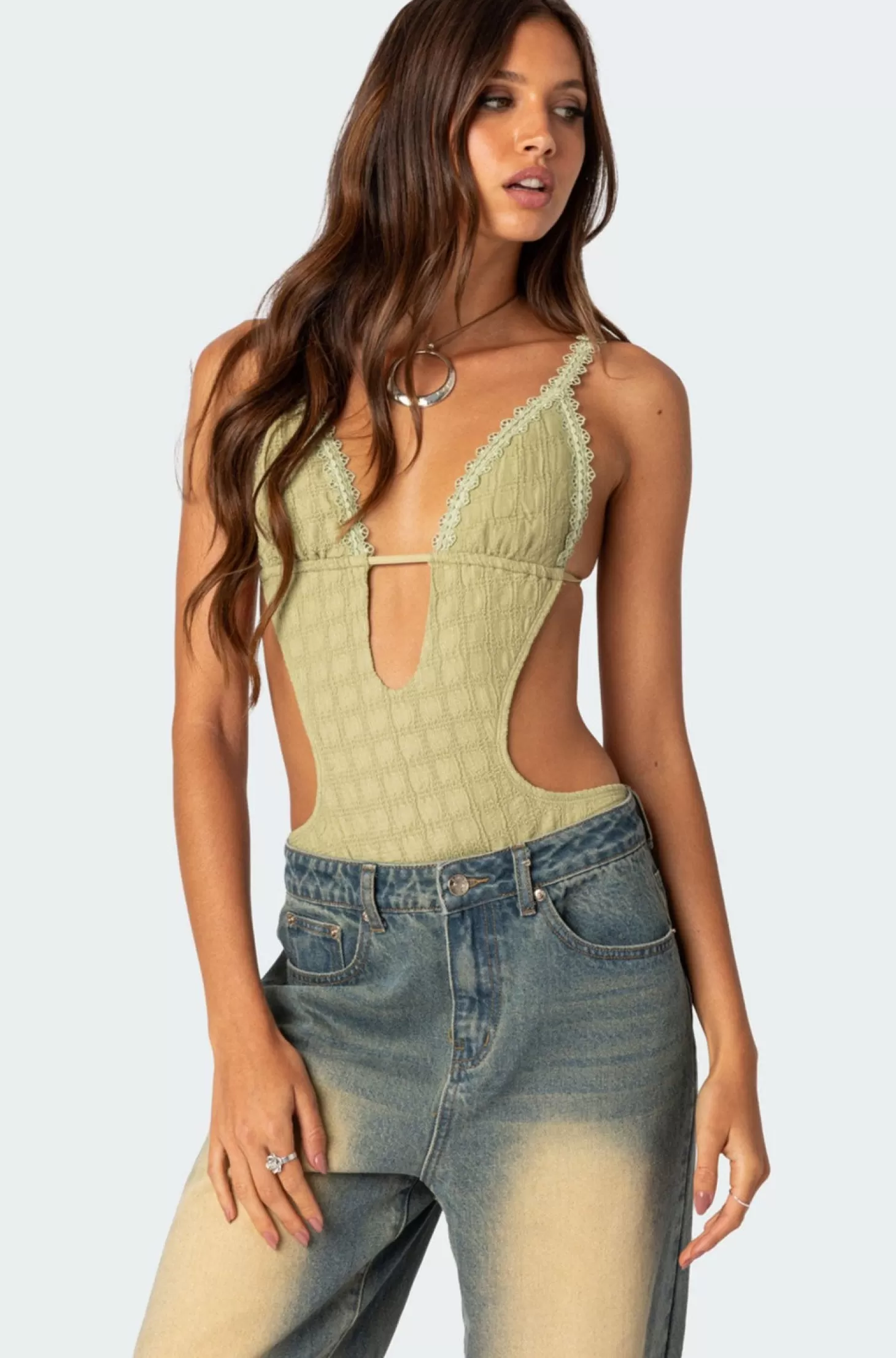 edikted Textured Cut Out Bodysuit* Bodysuits | Bodysuits