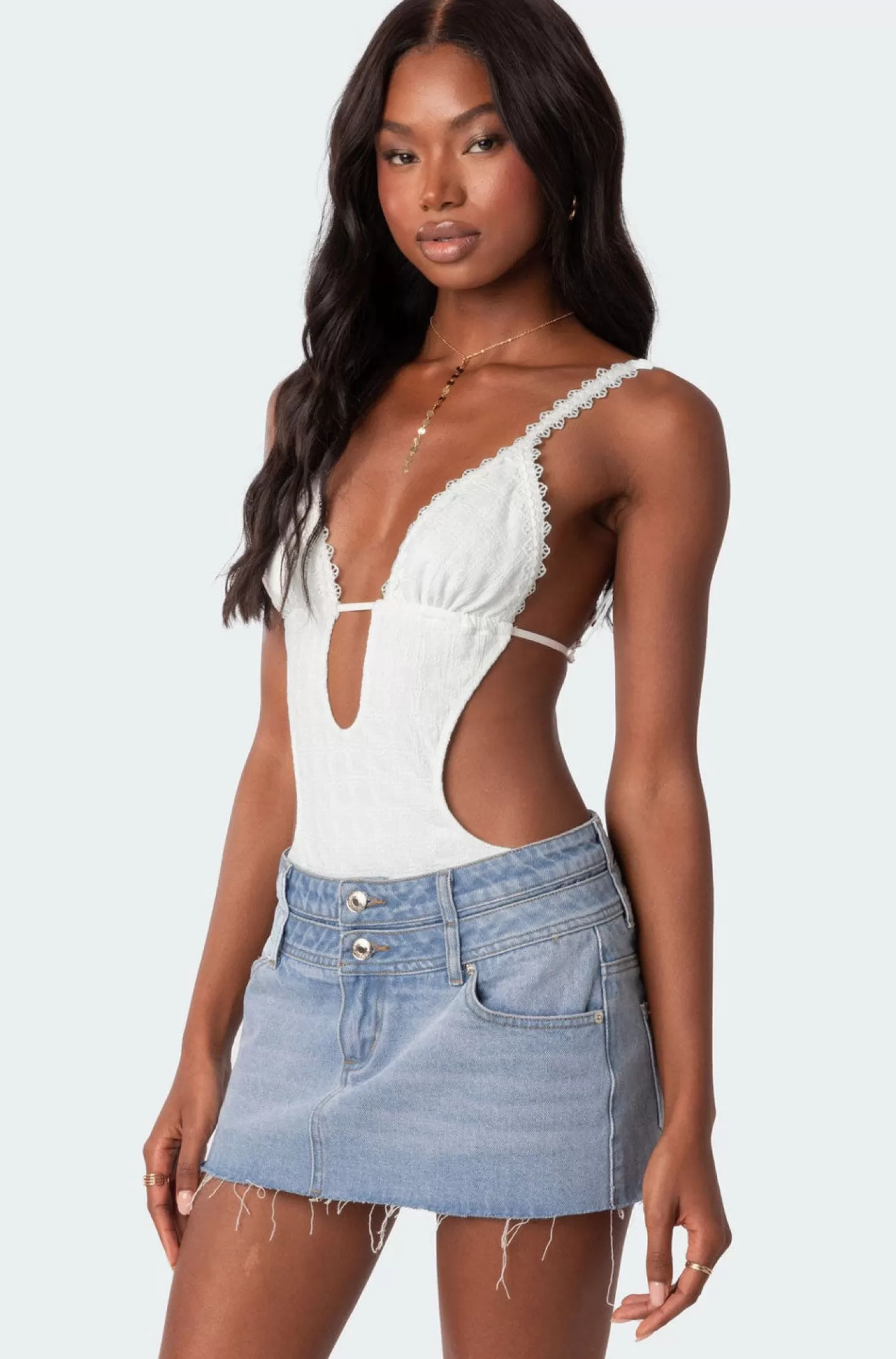 edikted Textured Cut Out Bodysuit* Bodysuits | Bodysuits