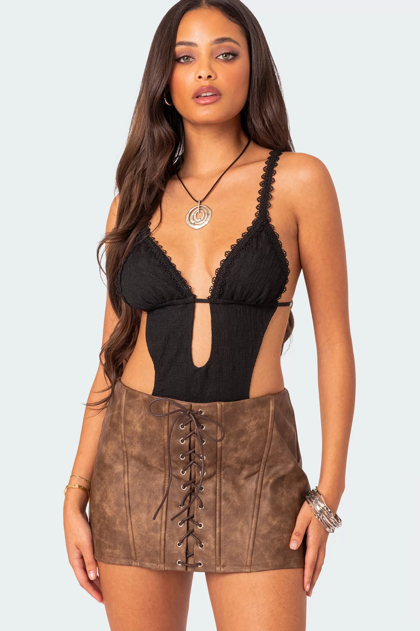 edikted Textured Cut Out Bodysuit* Bodysuits | Bodysuits