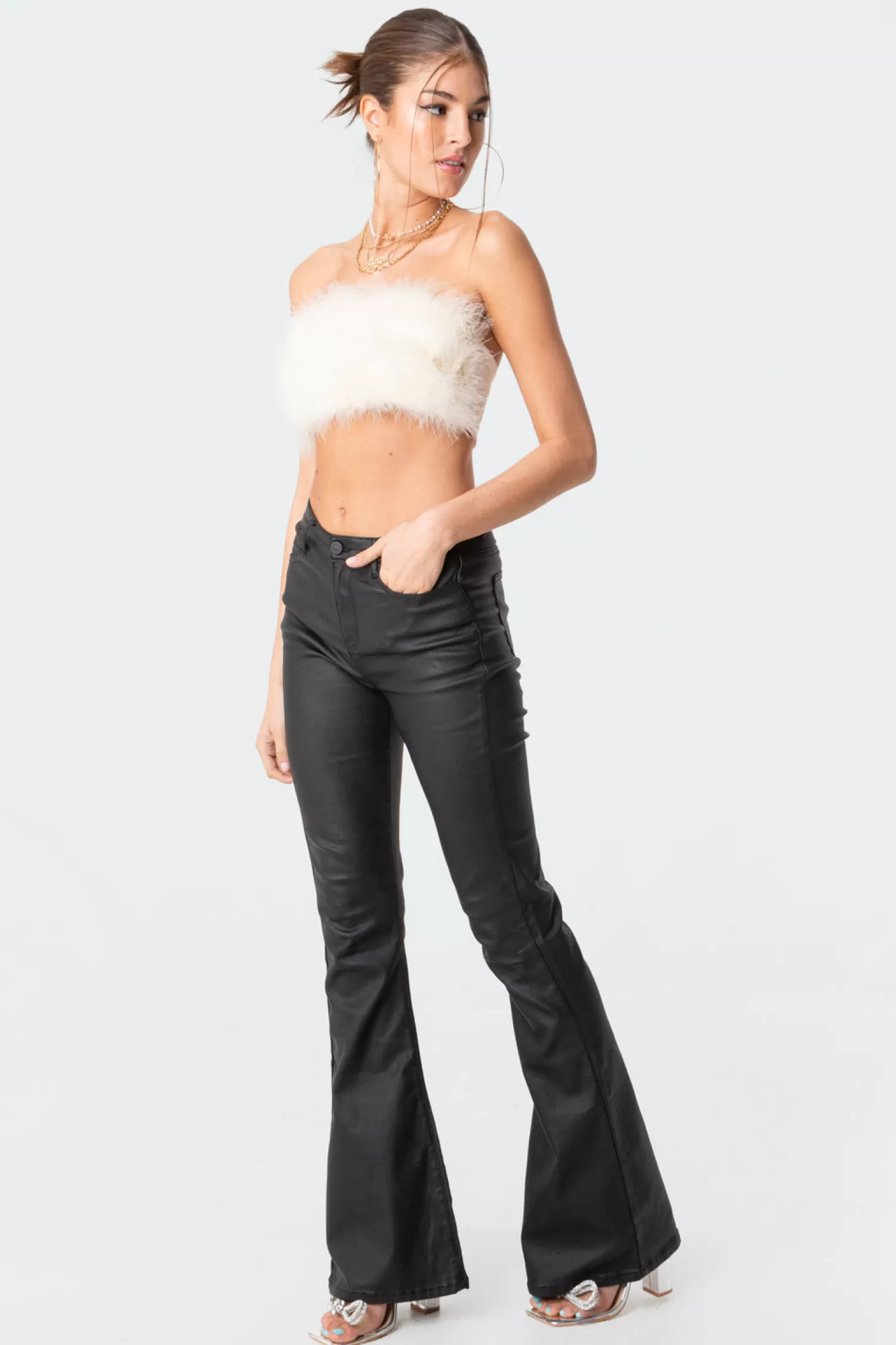 edikted Trista Faux Fur Top* Crop Tops | Strapless Tops