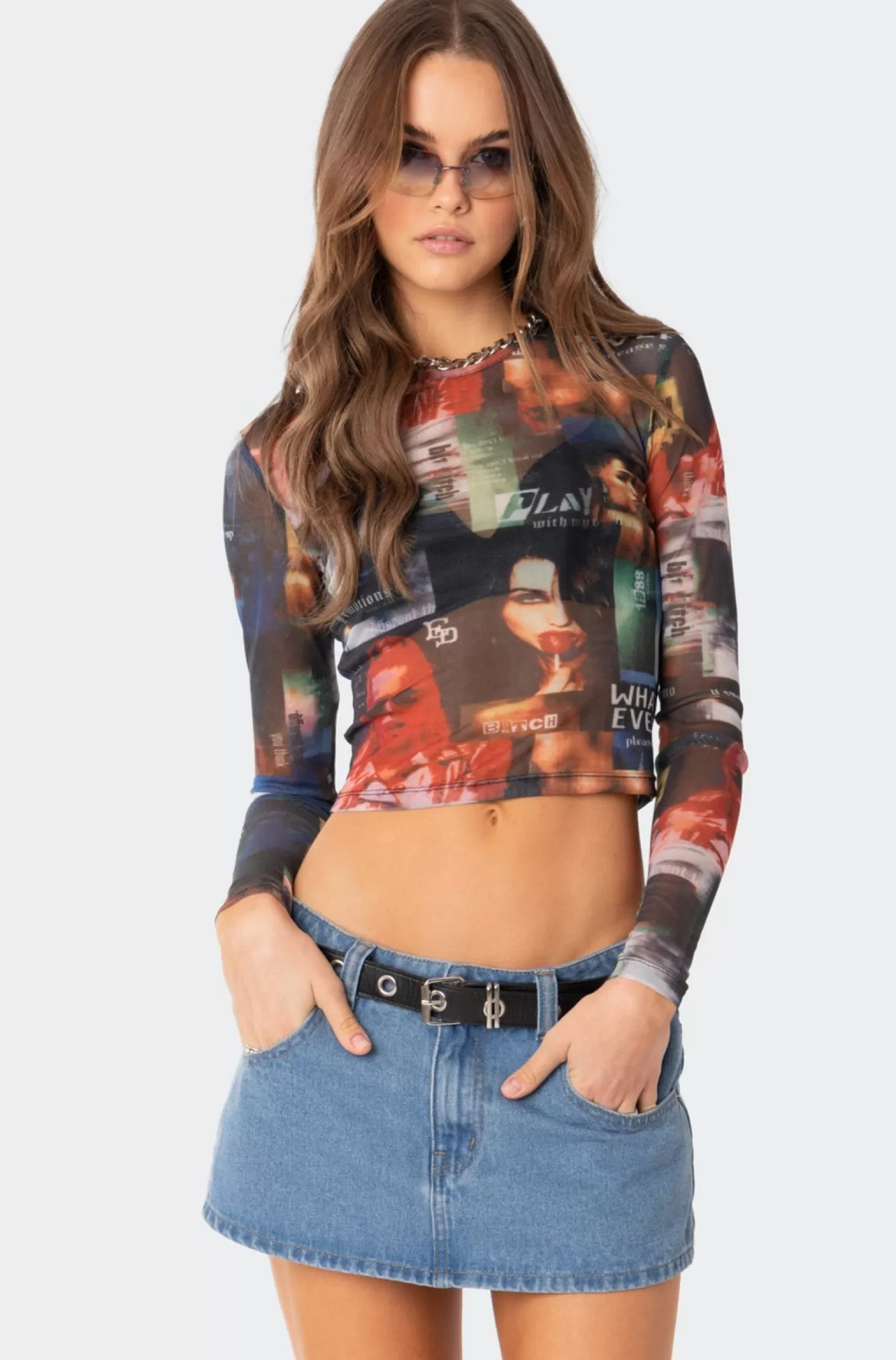 edikted Two Faced Mesh Top* Long Sleeve Tops | Graphic Tops