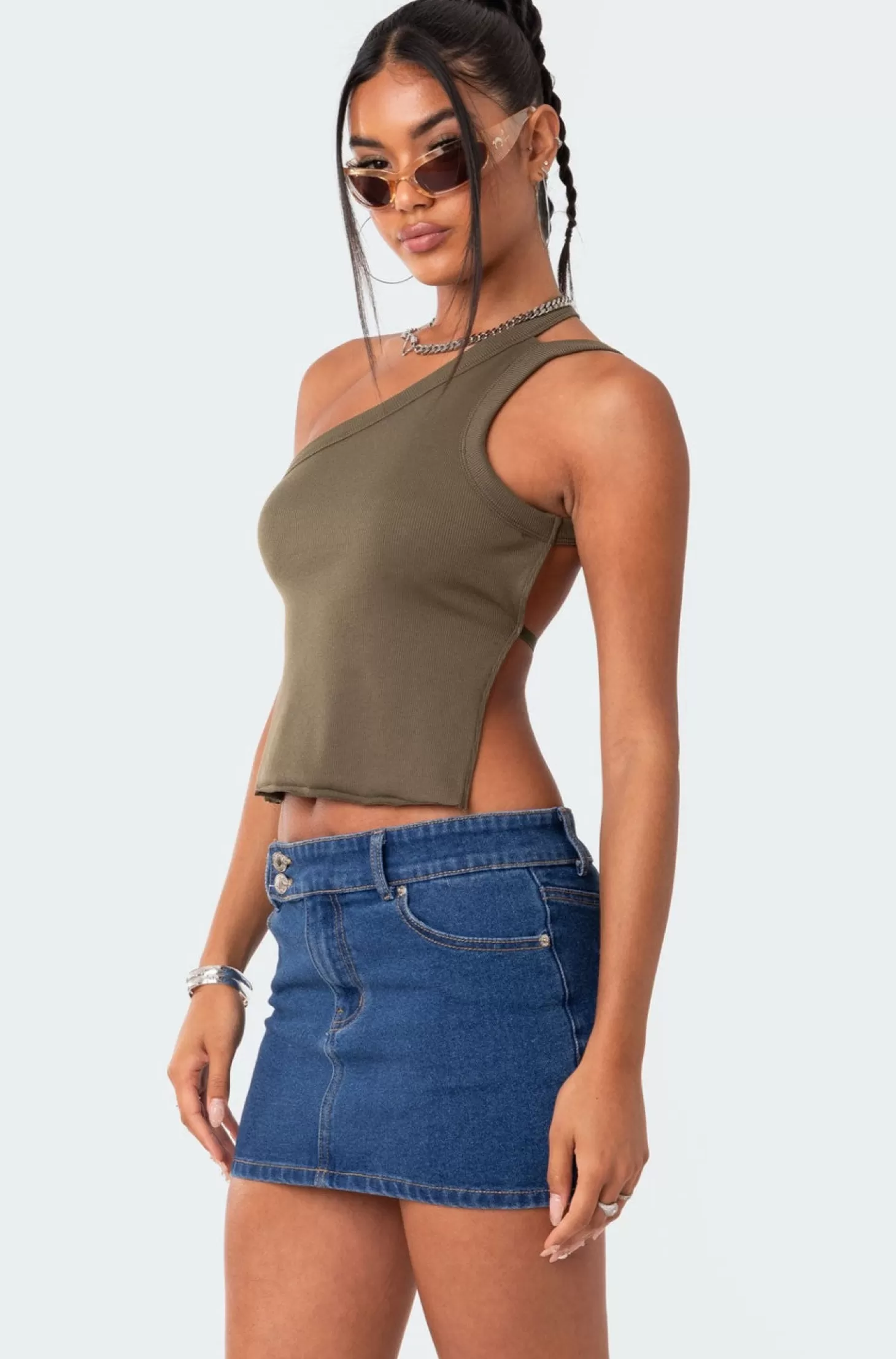 edikted Verdi Open-Back One Shoulder Top* Crop Tops | Tank Tops