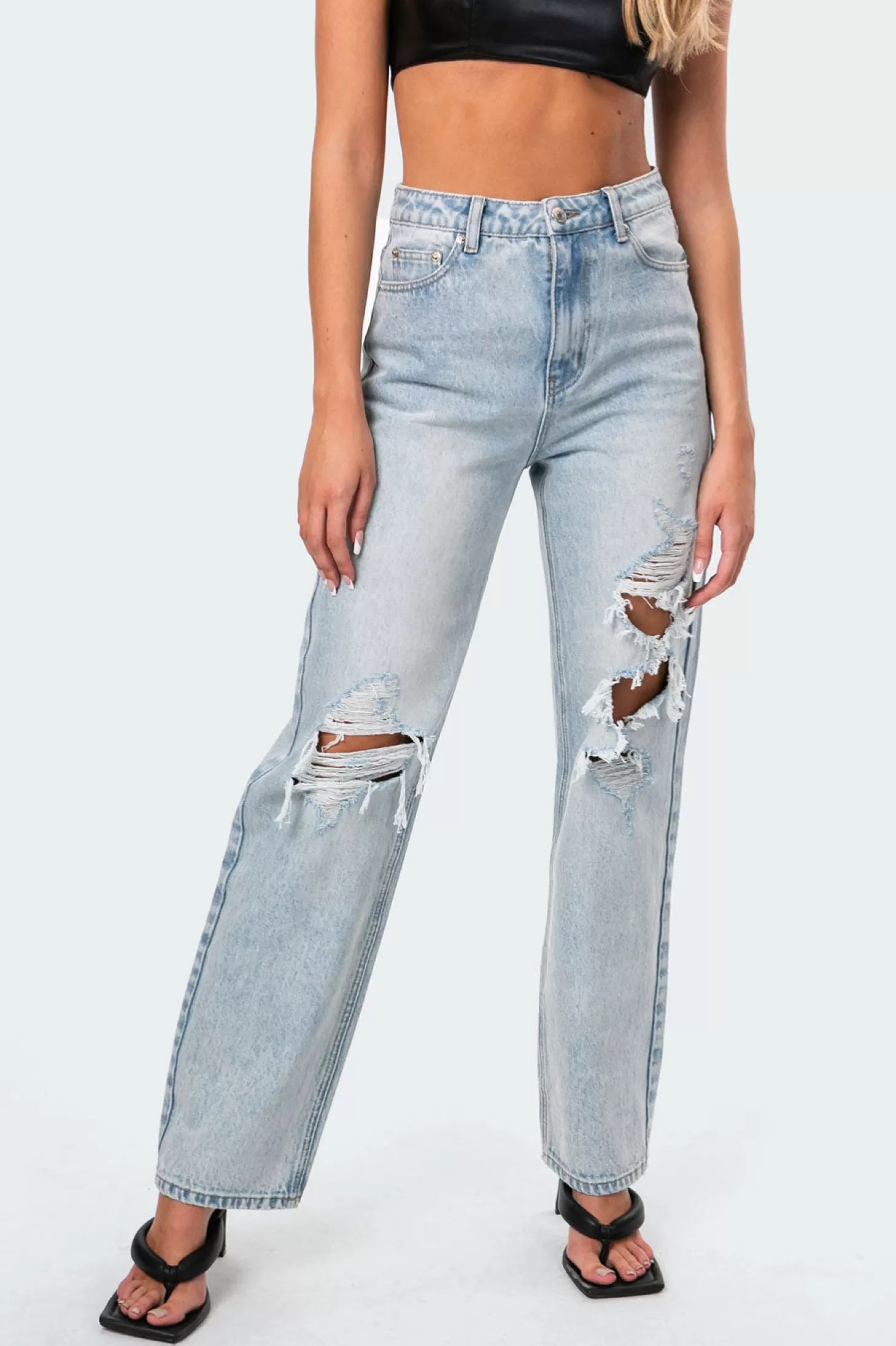 edikted Wide Or Die Ripped Jeans* Jeans | Jeans