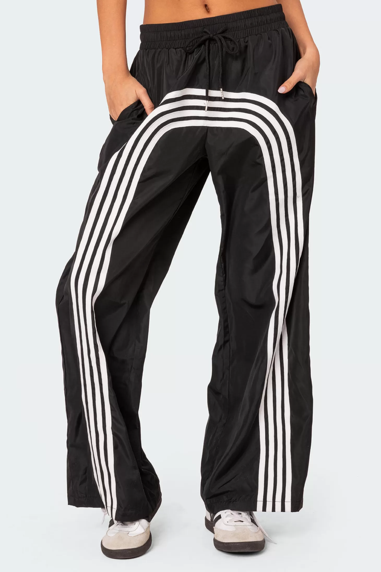 edikted Wilda Striped Nylon Track Pants* Pants | Pants