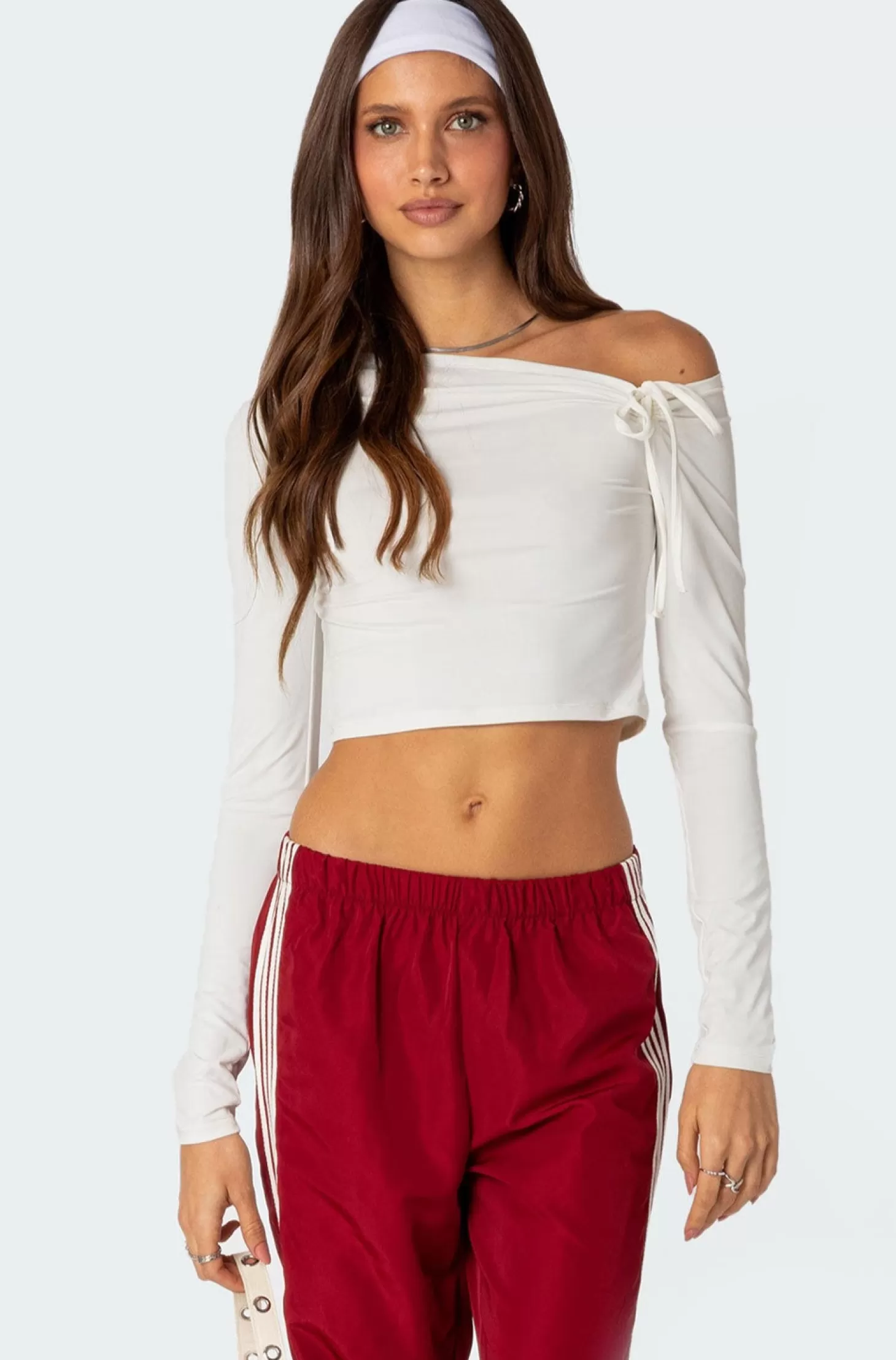 edikted Winona Asymmetric Tie Top* Crop Tops | Long Sleeve Tops