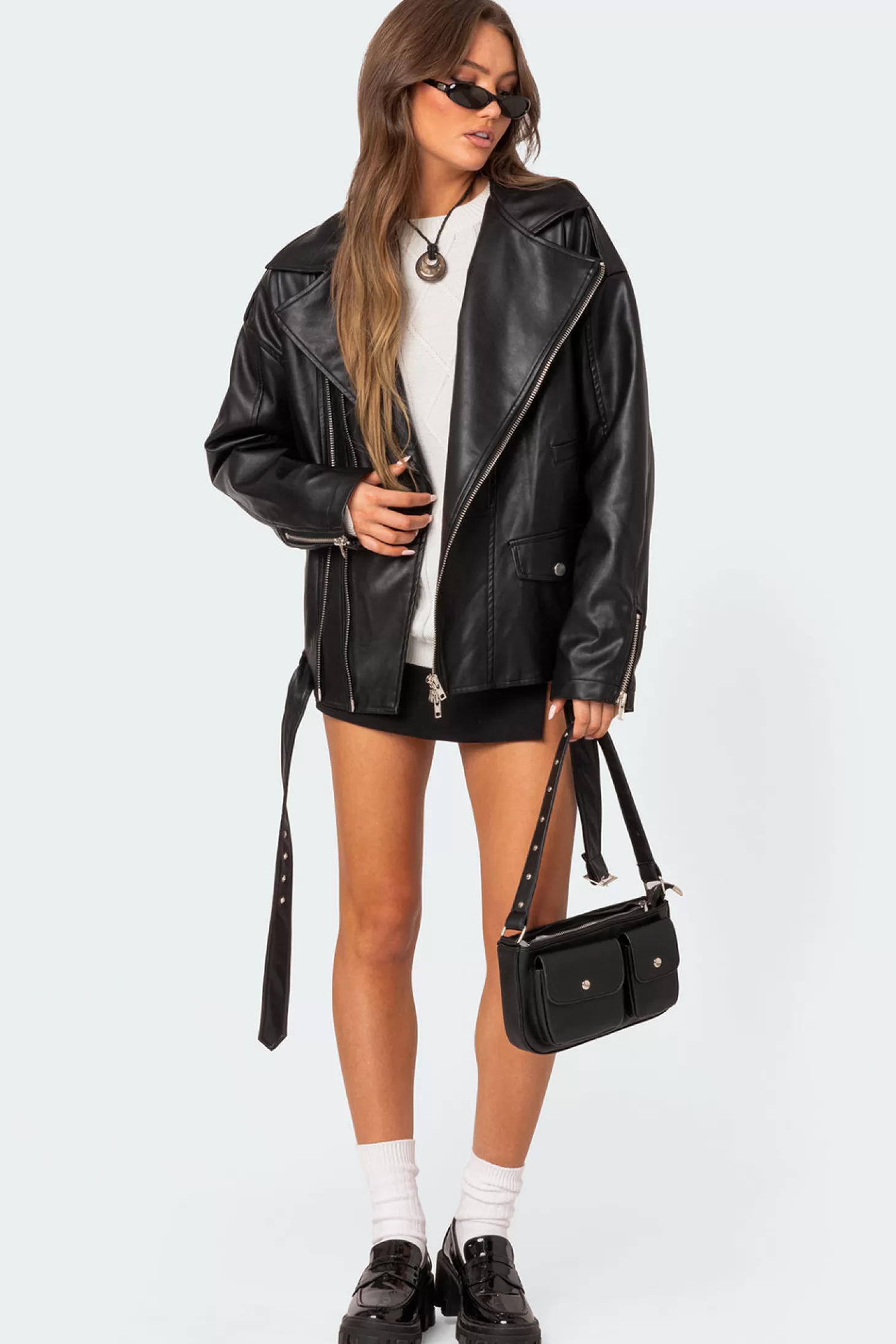 edikted Wrenley Oversized Faux Leather Jacket* Jackets & Coats