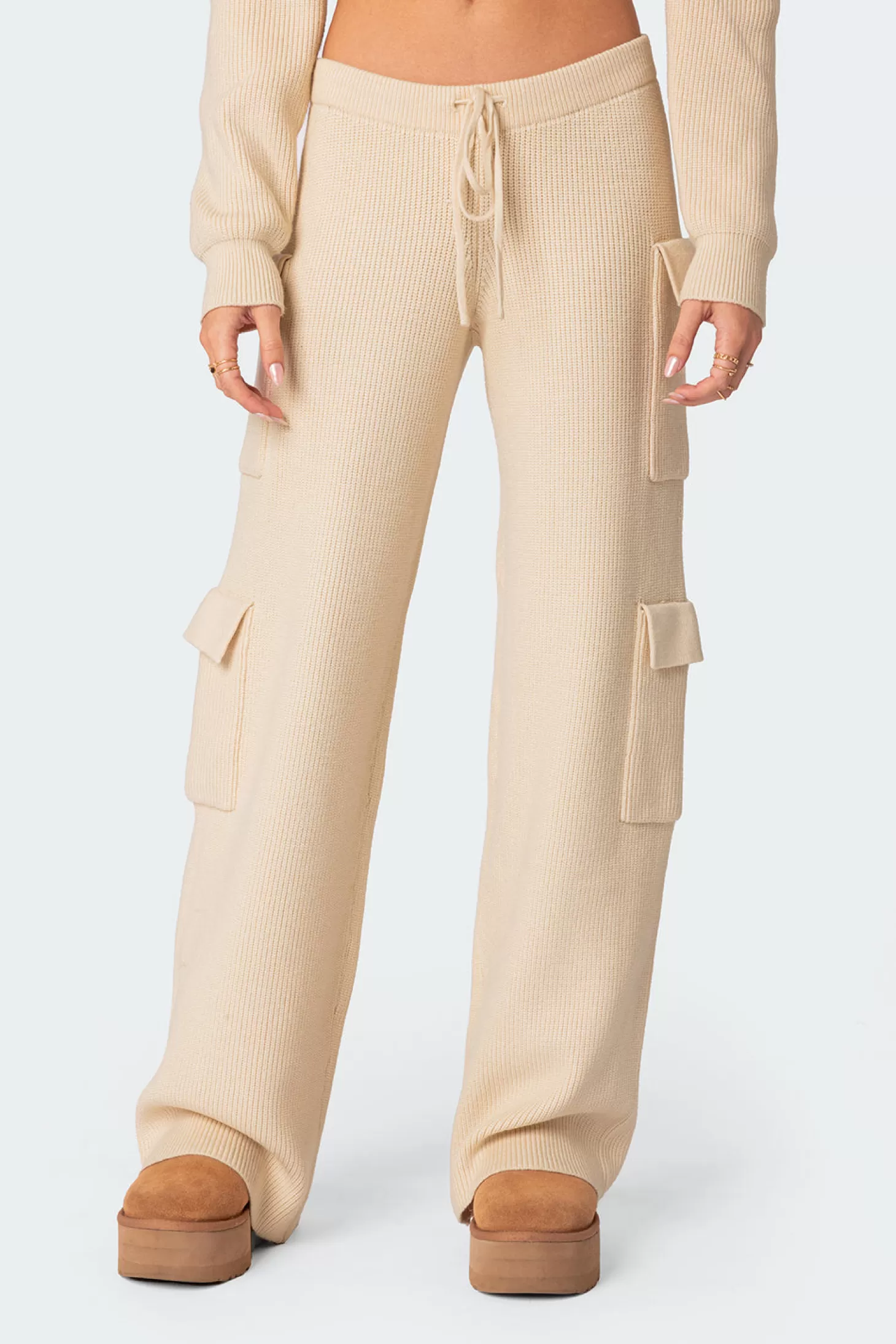 edikted Wynter Knit Cargo Pants* Pants | Pants