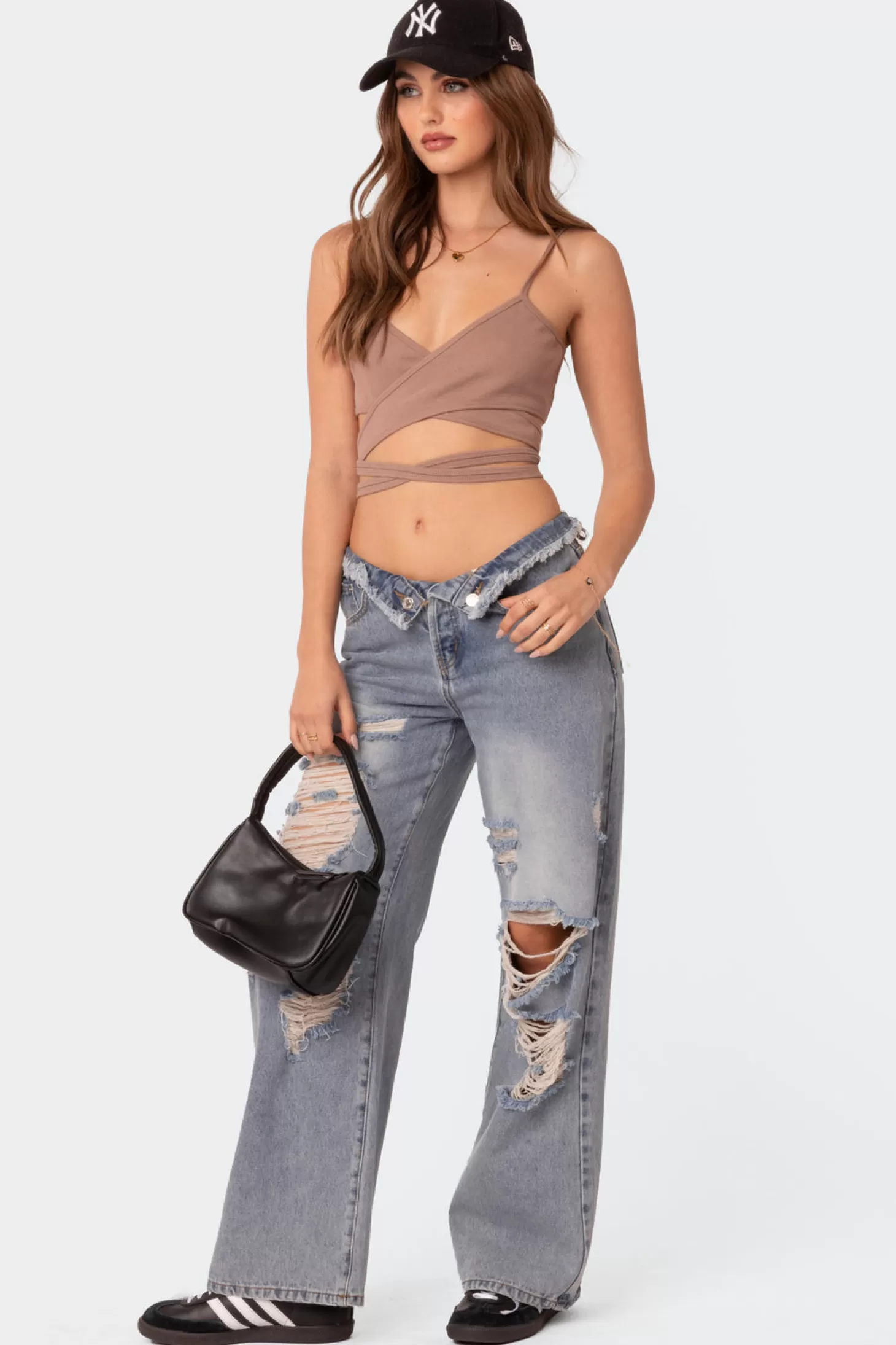 edikted Xoxo Ribbed Wrap Crop Top* Crop Tops